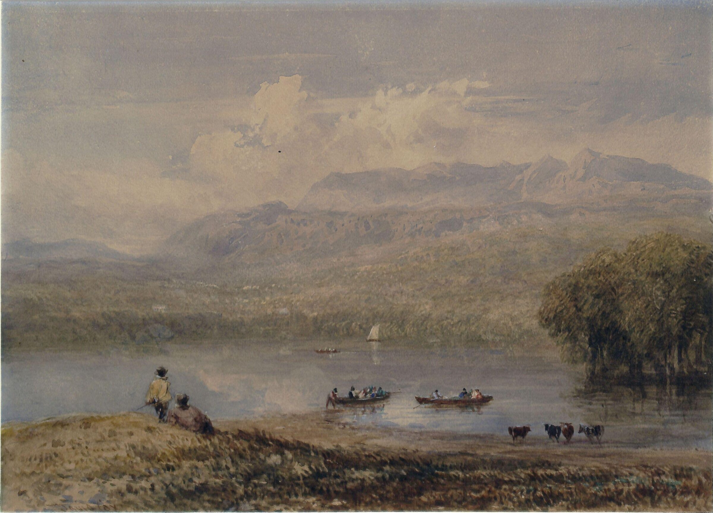 Barmouth Estuary, with Cader Idris in the distance, David Cox, ca. 1800-50