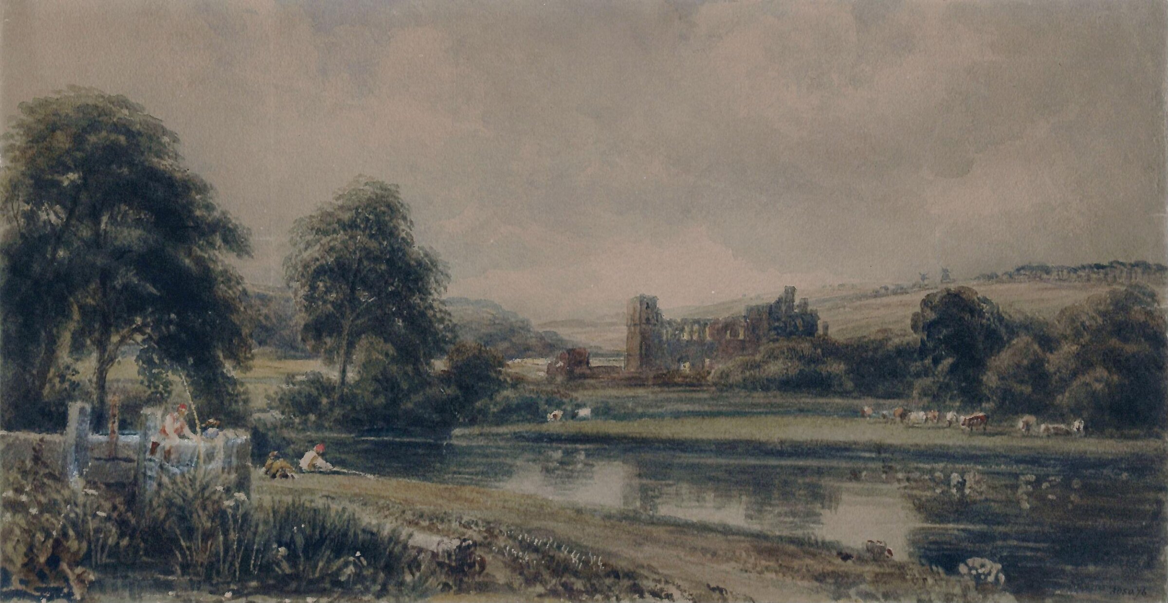 Torksey Castle on the Trent, Lincolnshire, de Wint, ca. 1805-49