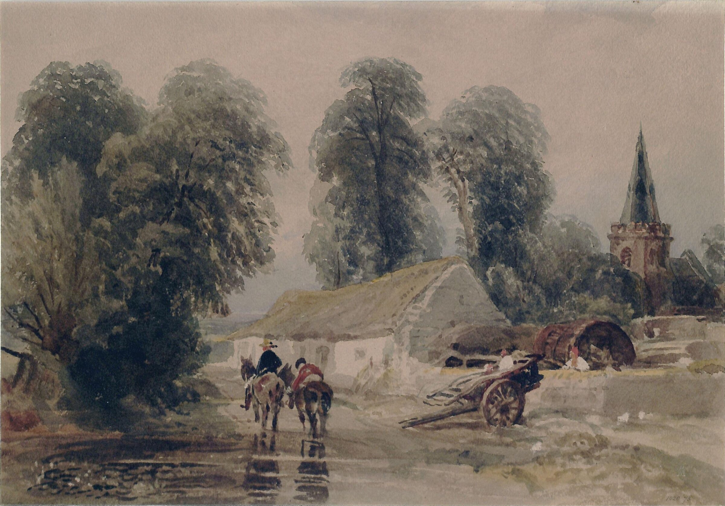 A village in Lincolnshire, Peter de Wint, ca. 1810-49