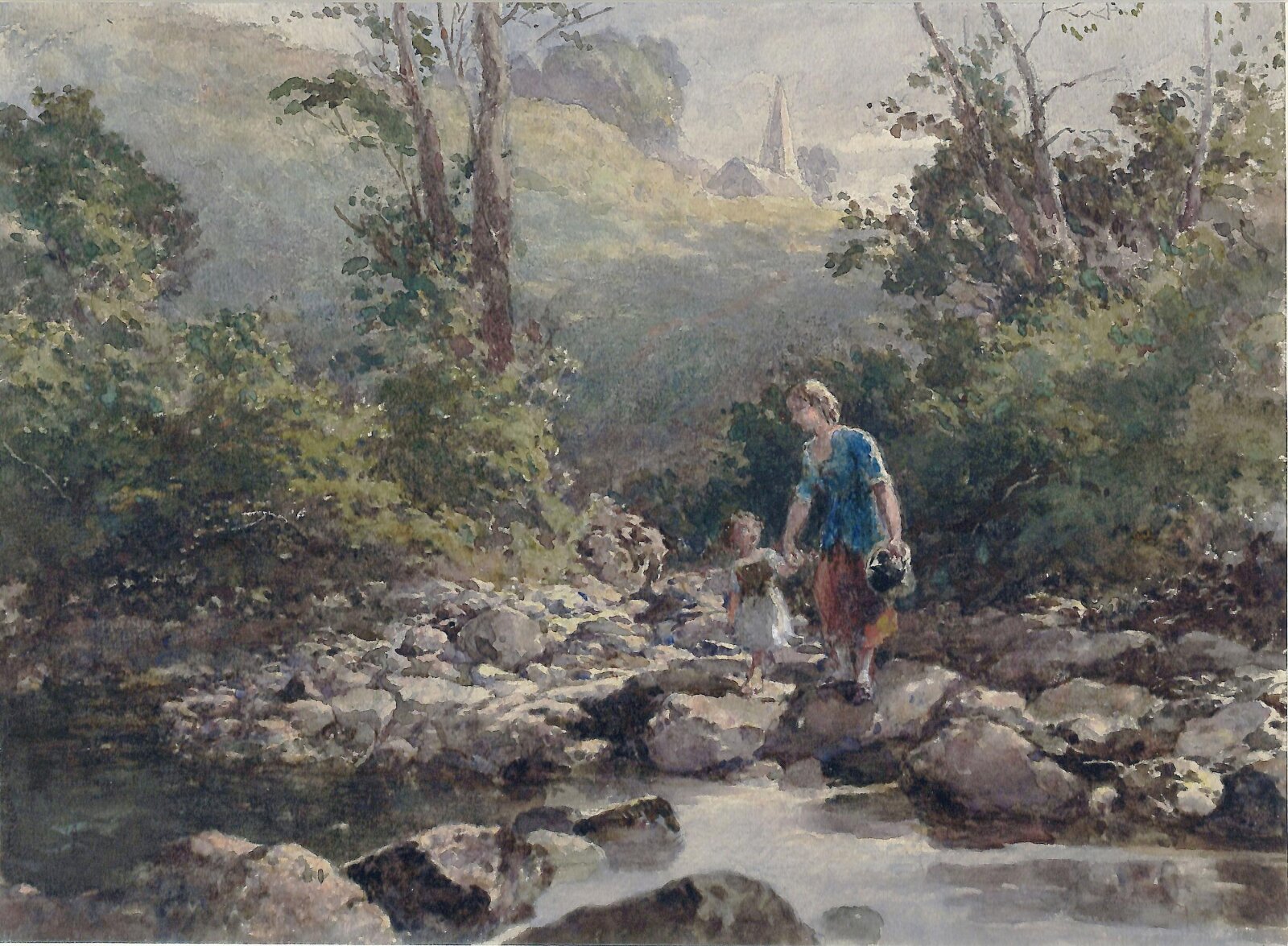 Crossing the Brook, Dodgson, 19th century