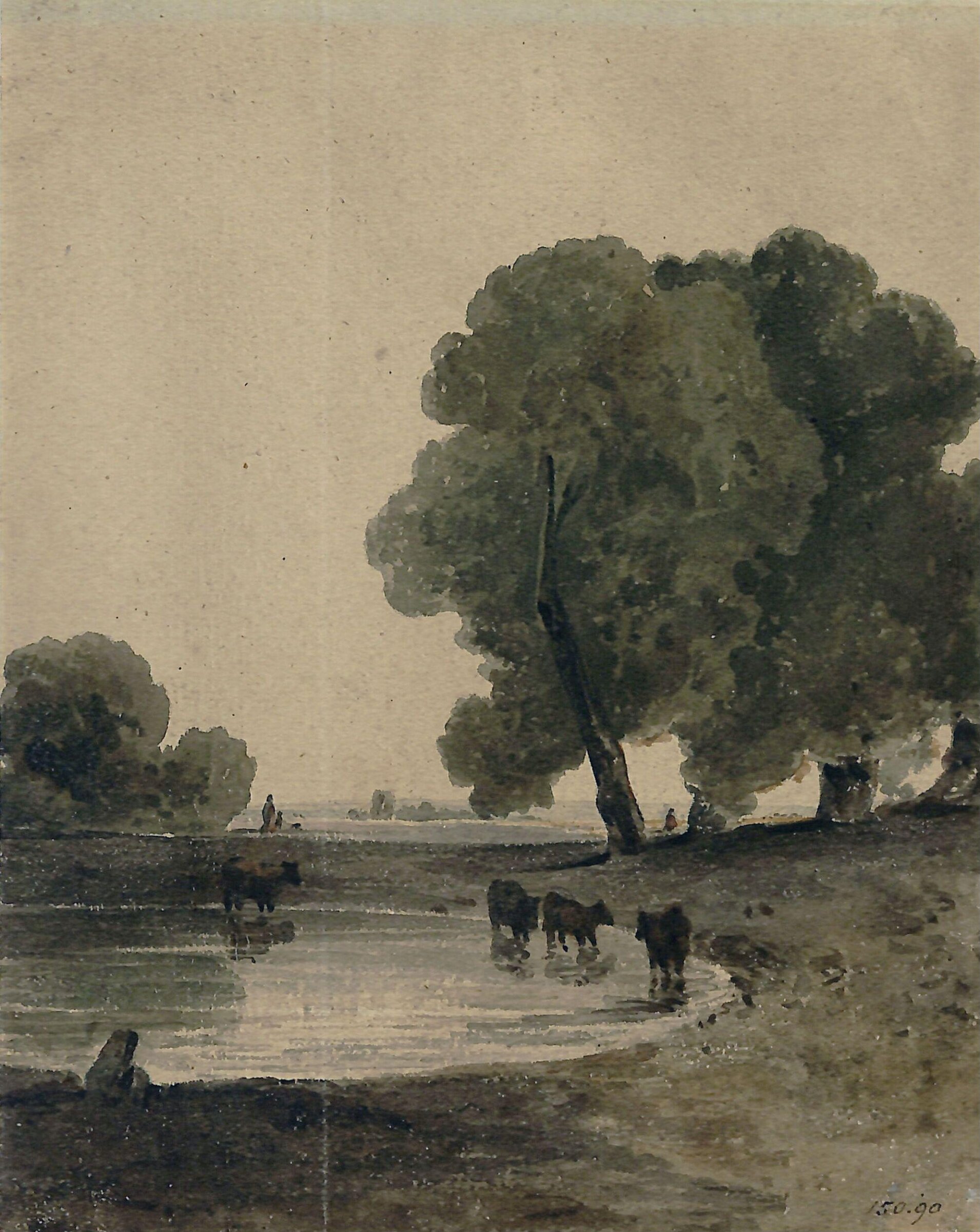 Landscape with cattle, Edmund Dorrell, ca. 1800-50