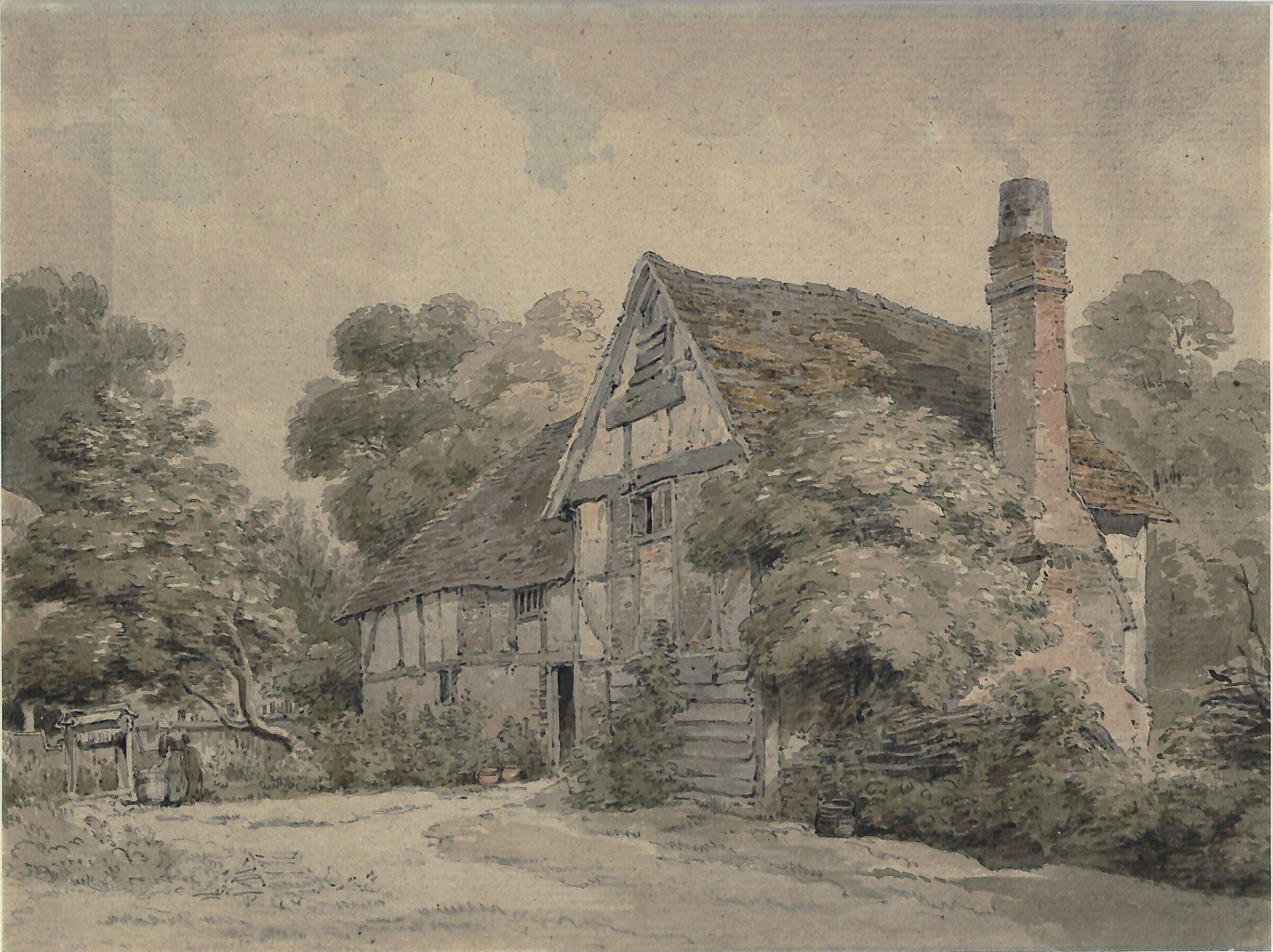 Cottage at Bookham, Henry Edridge, late 18th century-early 19th century