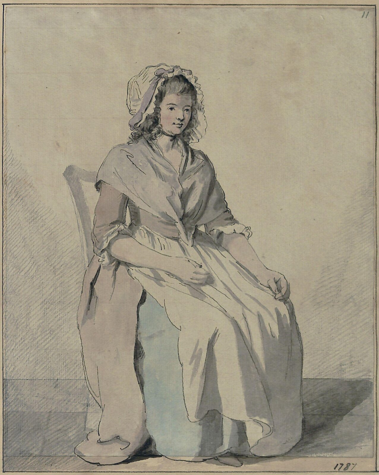 Female Costume Study, Edward Edwards, 1787