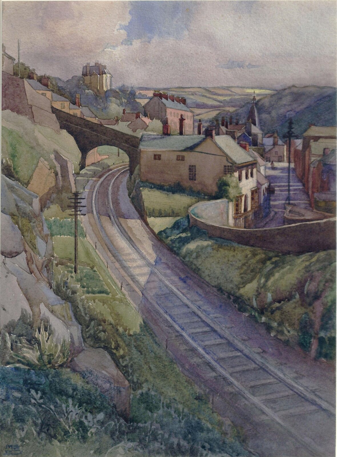Approaching Bideford Station, Mary Stella Edwards, 1926-7