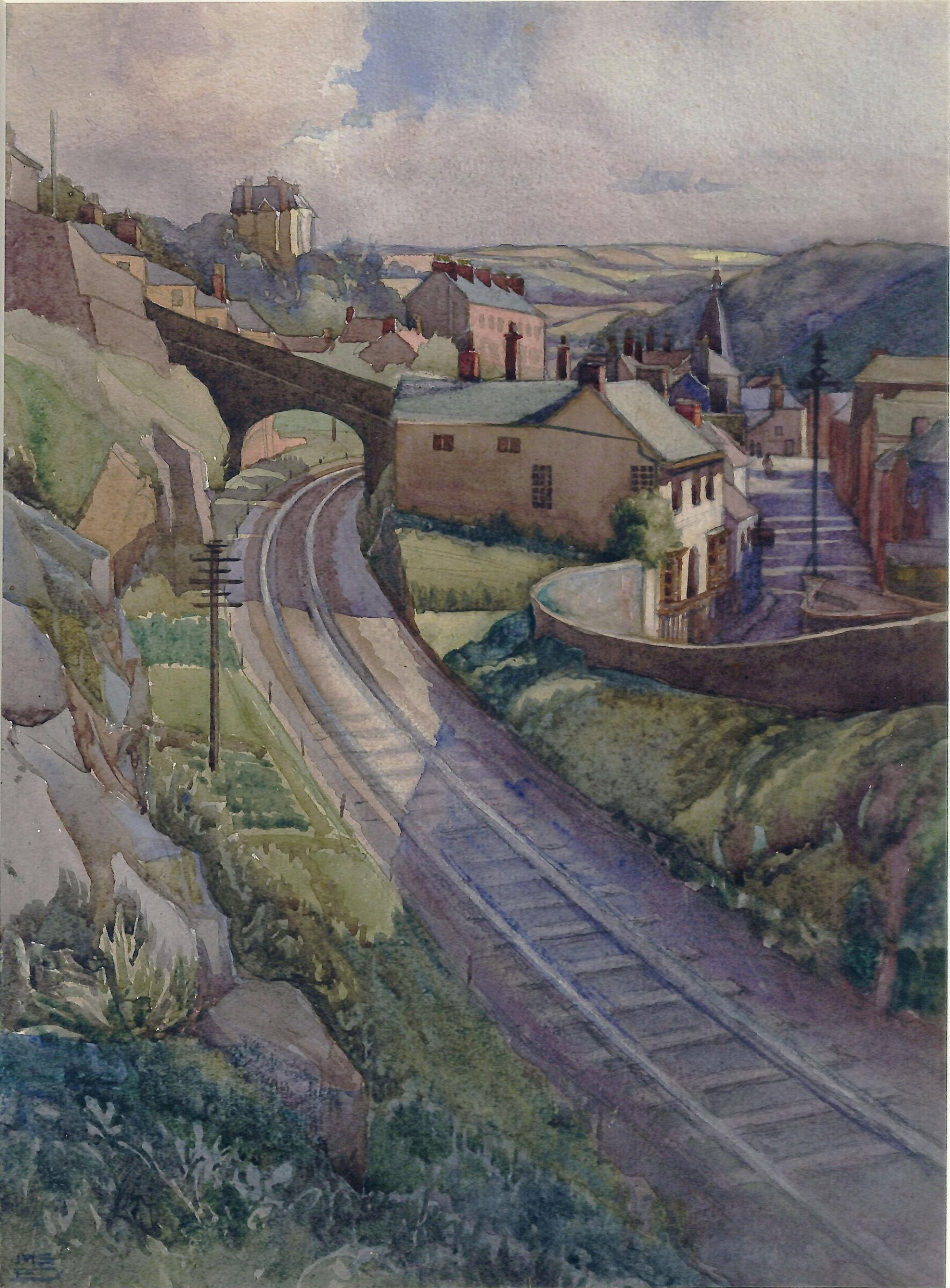 Approaching Bideford Station, Mary Stella Edwards, 1926-7