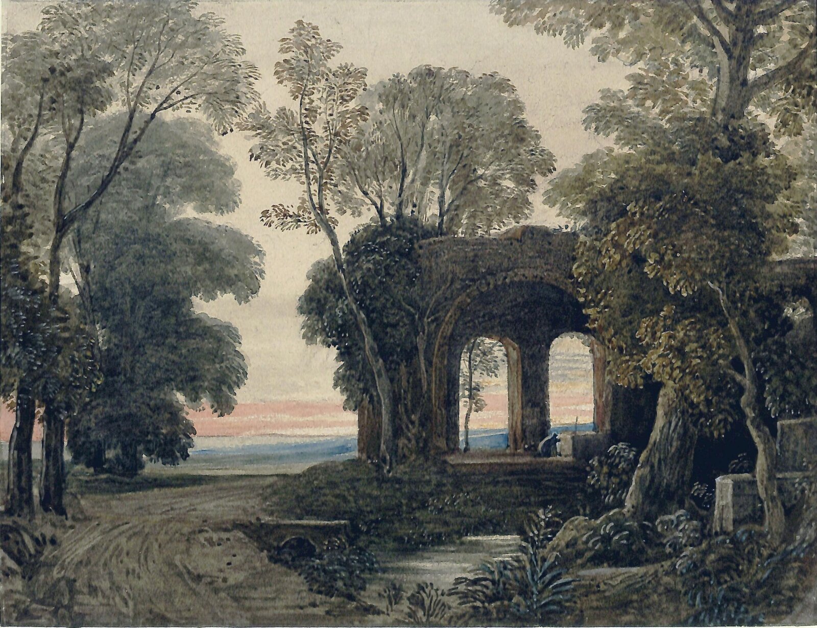A ruin with trees, 19th century