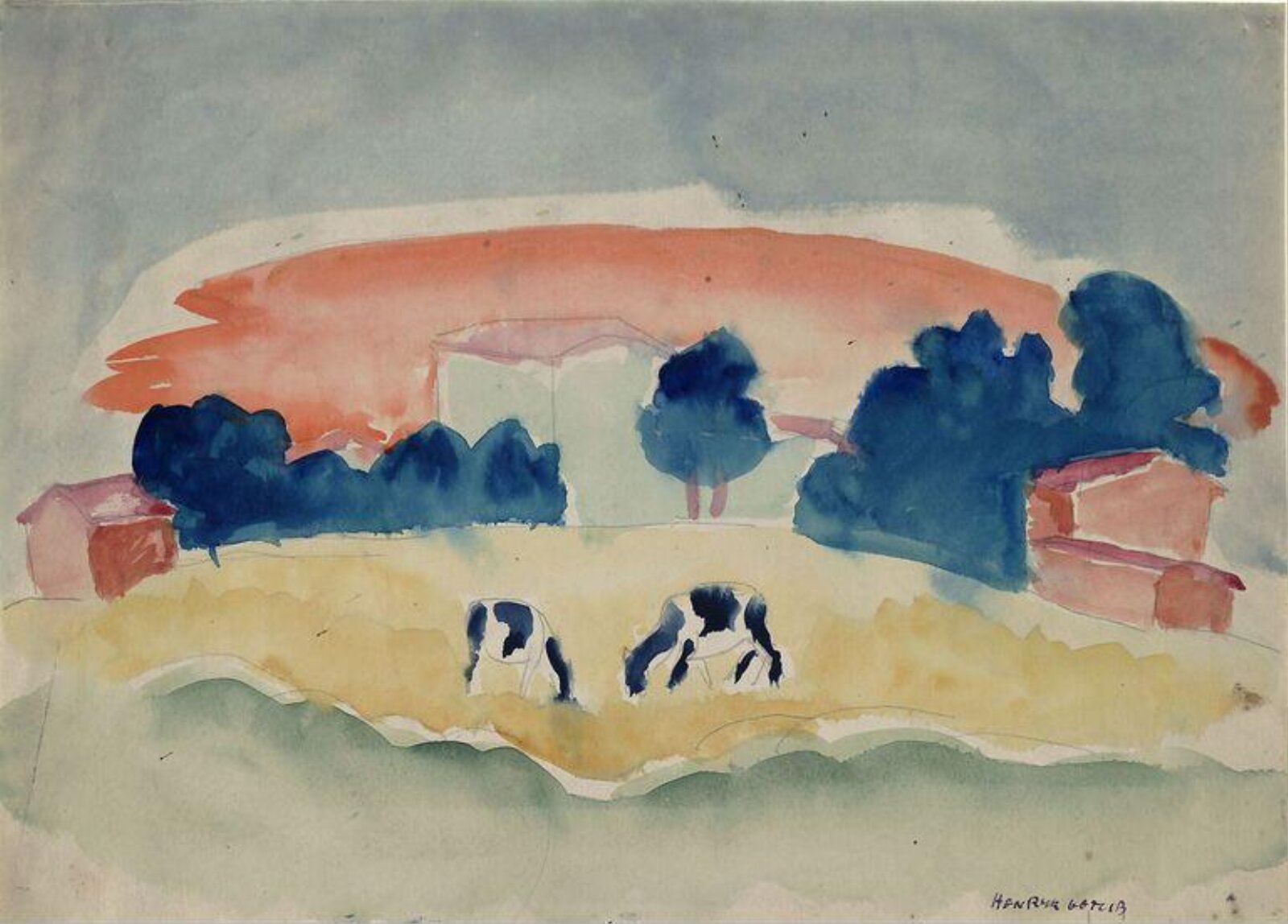 Cows in a Field, Henryk Gotlib, ca. 1930
