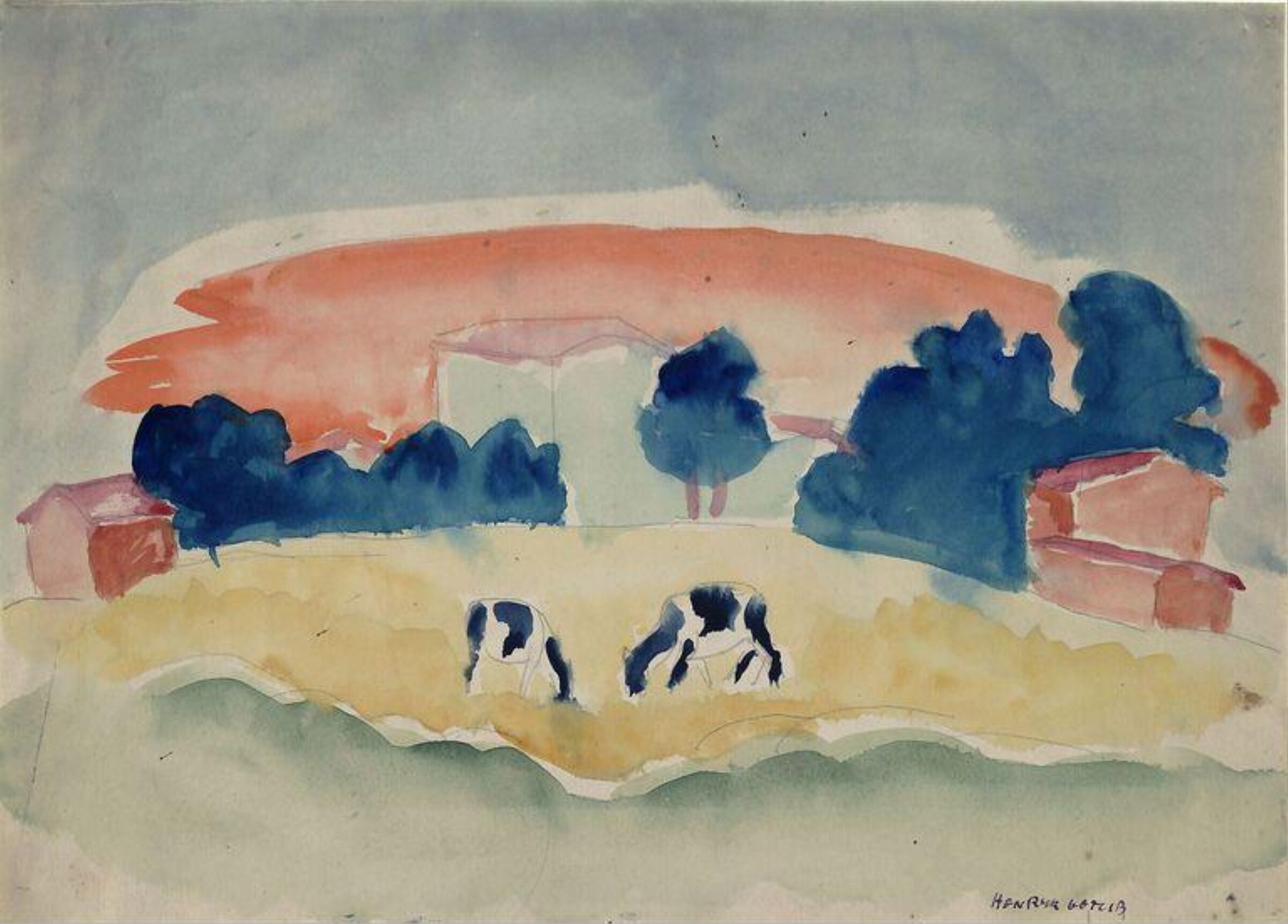 Cows in a Field, Henryk Gotlib, ca. 1930