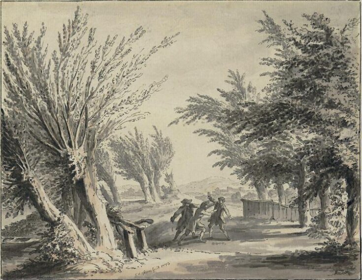 Road Scene with Footpads attacking a Traveller top image