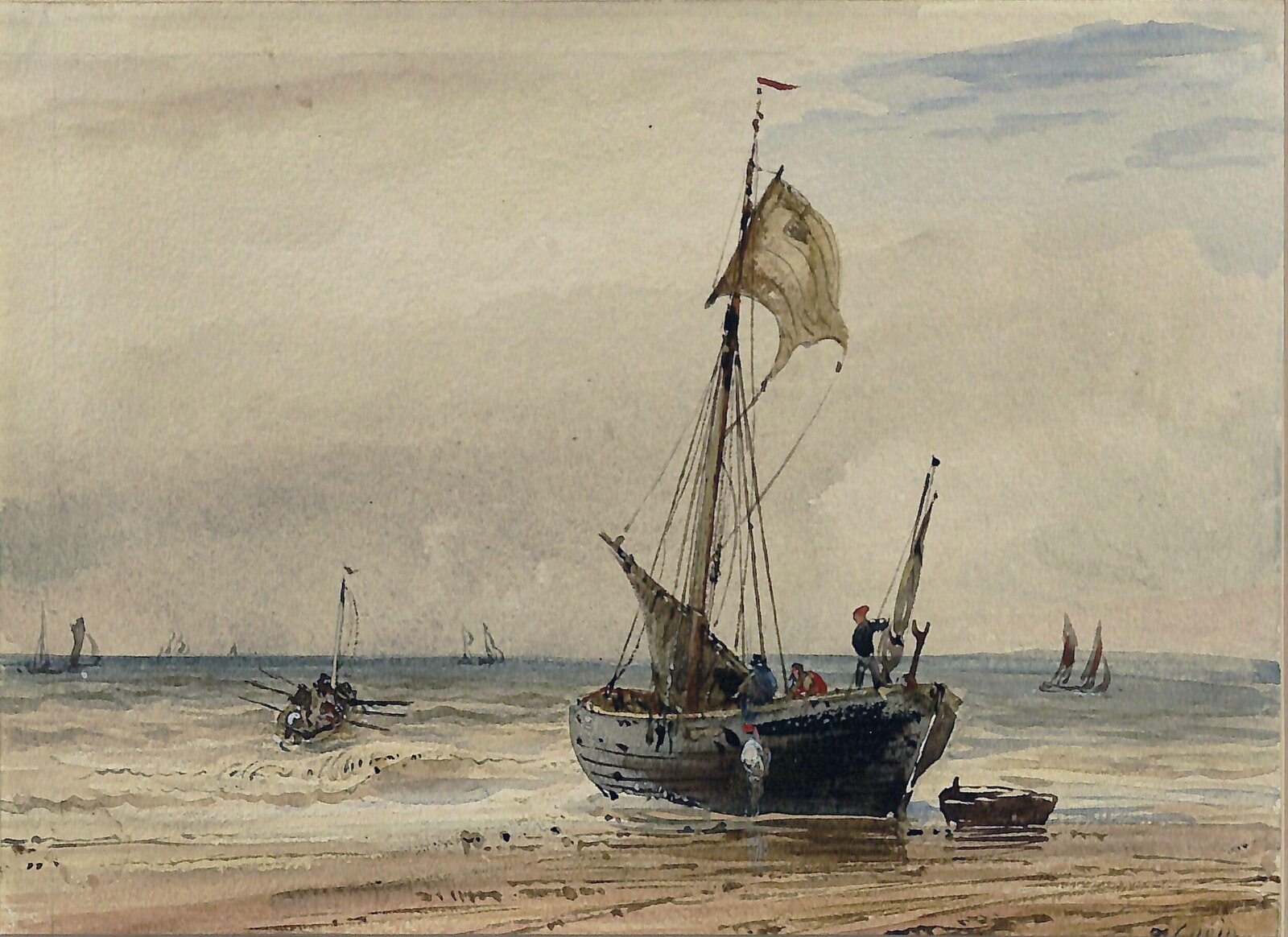 Coast Scene, Théodore Gudin, 19th century