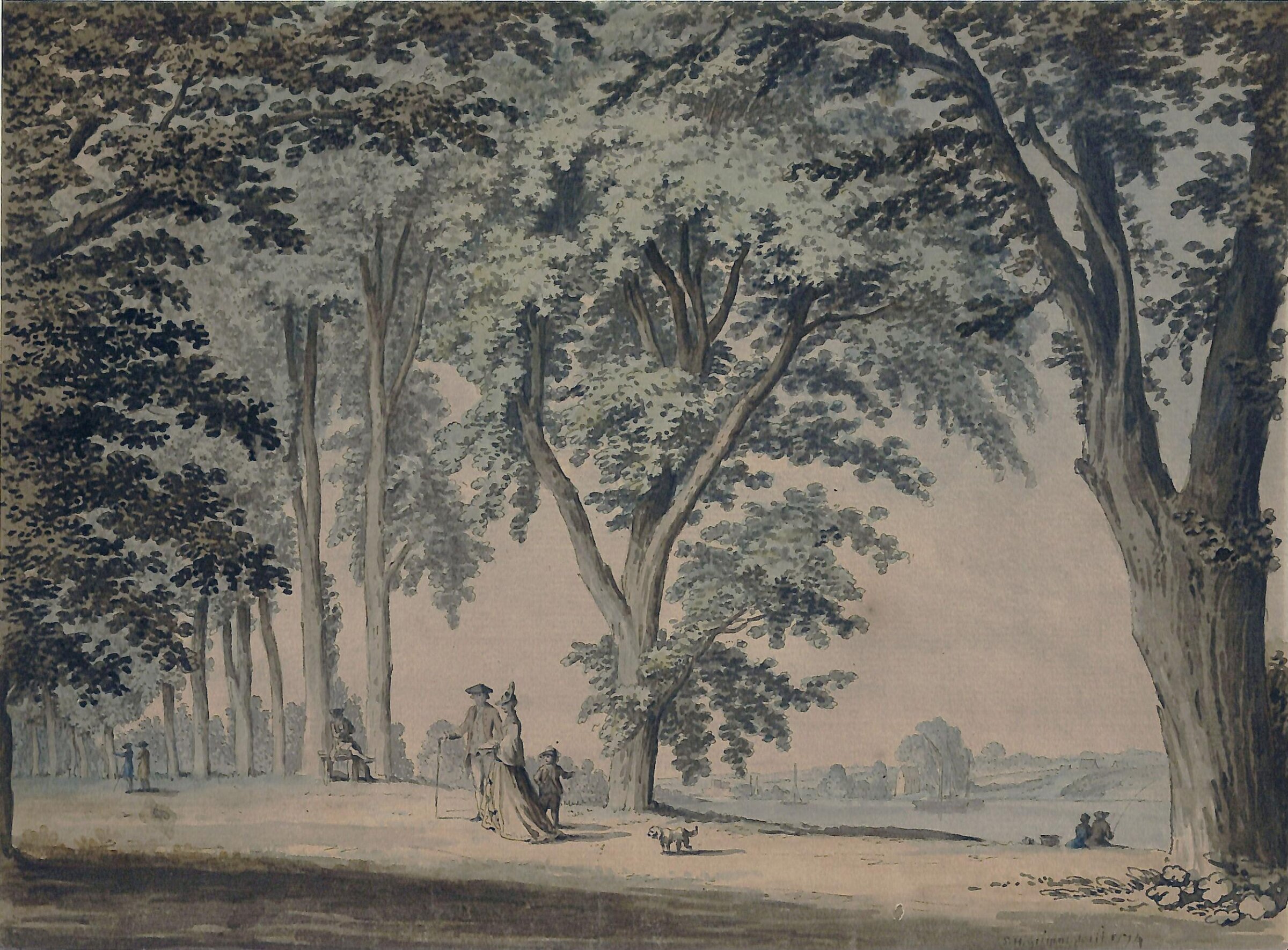 Trees by the Thames, opposite Hammersmith, Grimm, 1774