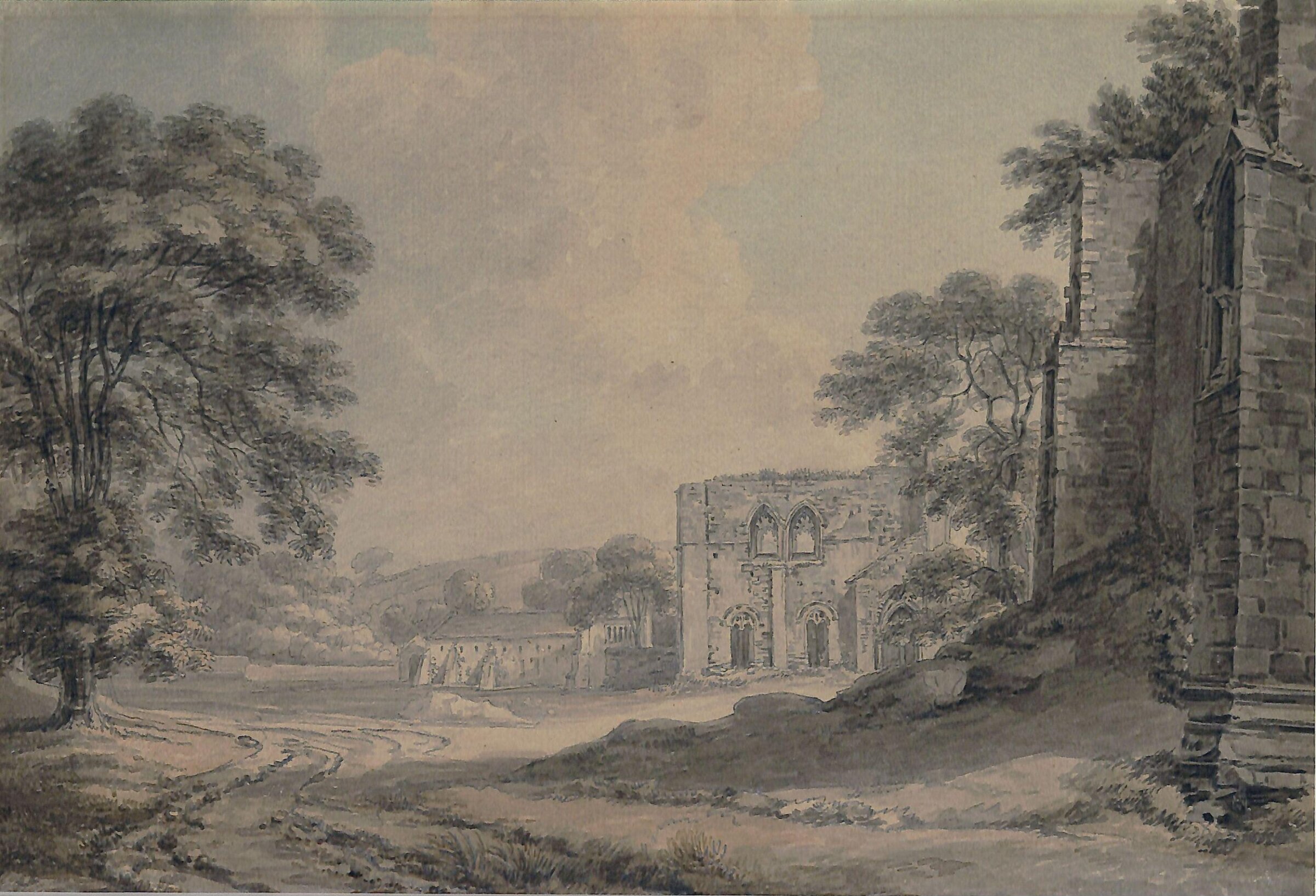 Landscape with ecclesiastical ruins, Hearne, ca. 1765-1817