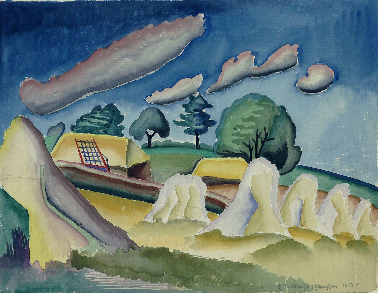 Landscape, Edward McKnight Kauffer, 1917