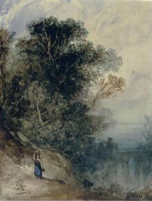 Landscape with peasant girl carrying a pitcher thumbnail 1