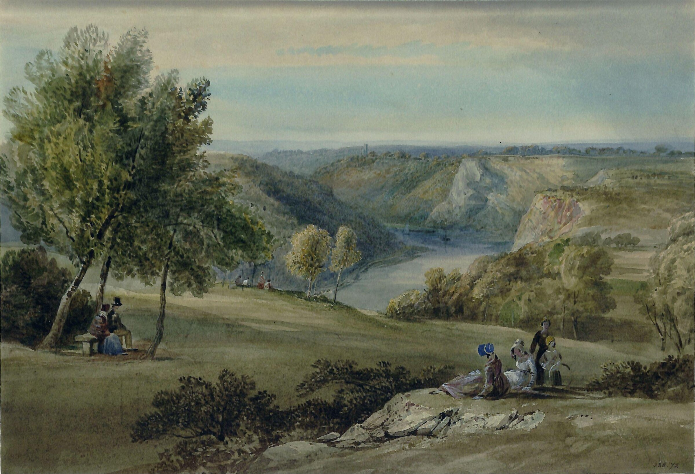 View looking down the Avon from the side of the Roman camp at Clifton, near Bristol, Samuel Jackson, ca. 1820-69