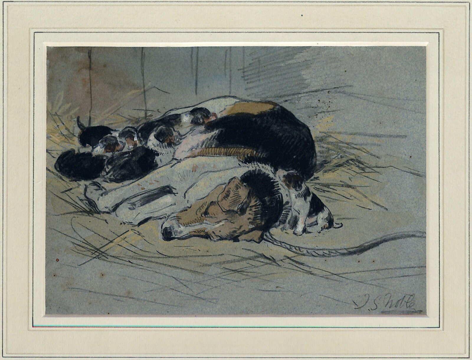 Fox-hound and Pups, John Sargent Noble, ca. 1885