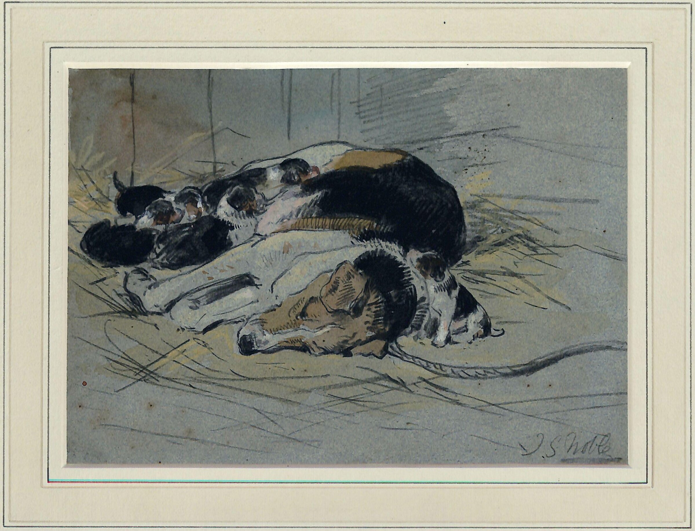 Fox-hound and Pups, John Sargent Noble, ca. 1885
