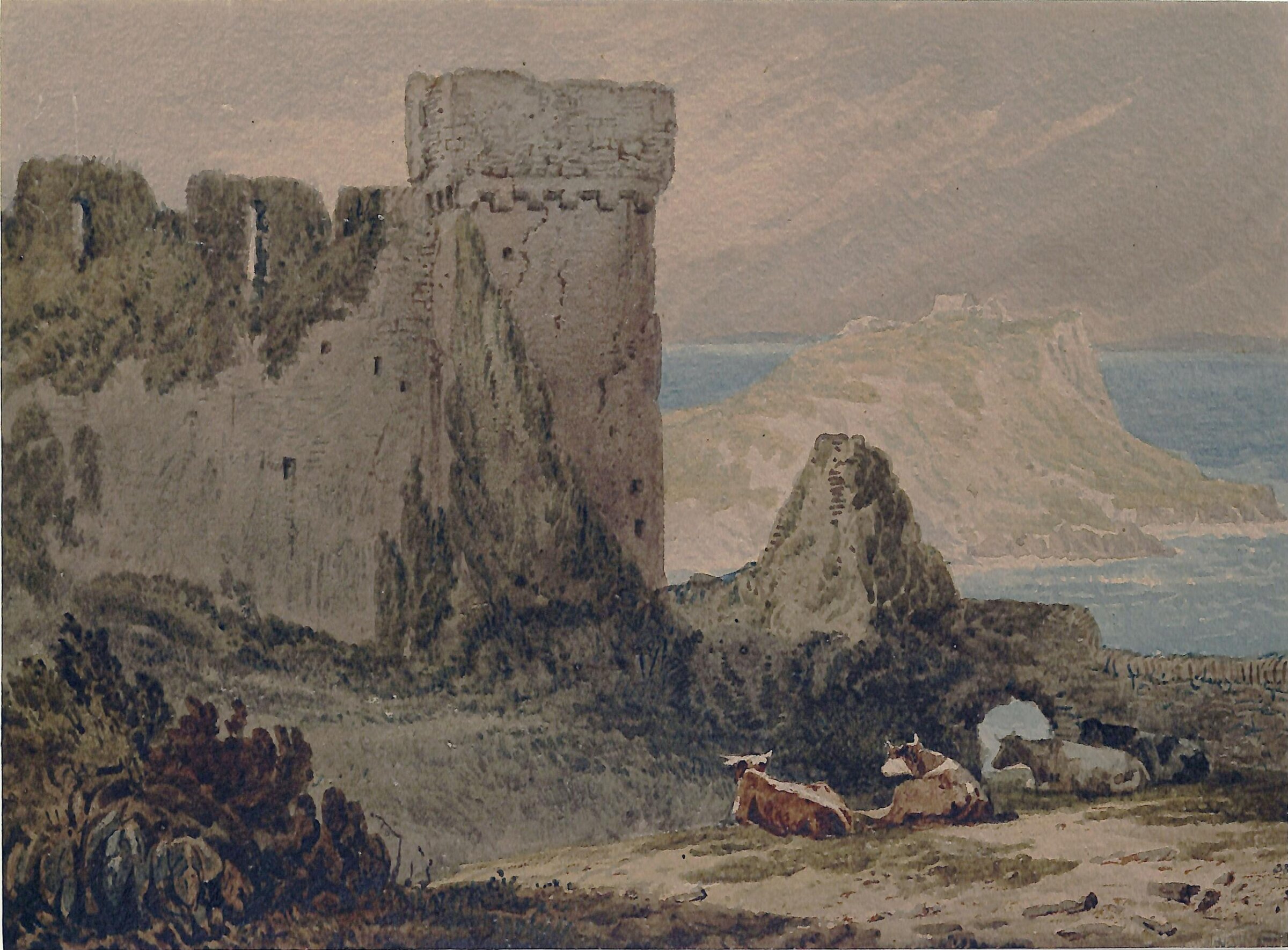 Tenby Castle, Pembrokeshire, Samuel Prout, ca. 1800-1852