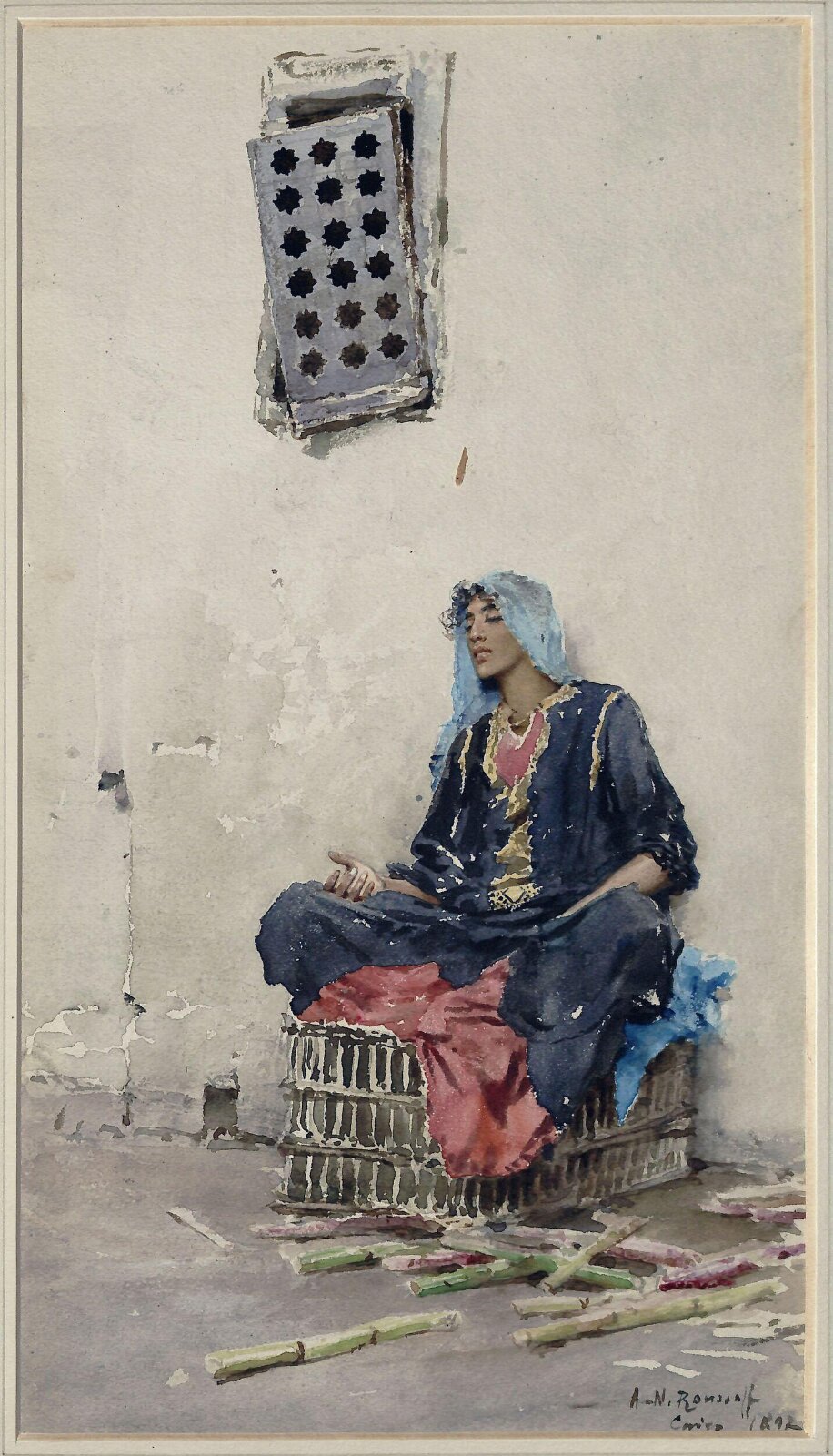 Sugarcane Seller, Cairo, Alexandre Nicolaievich Roussoff, 1892