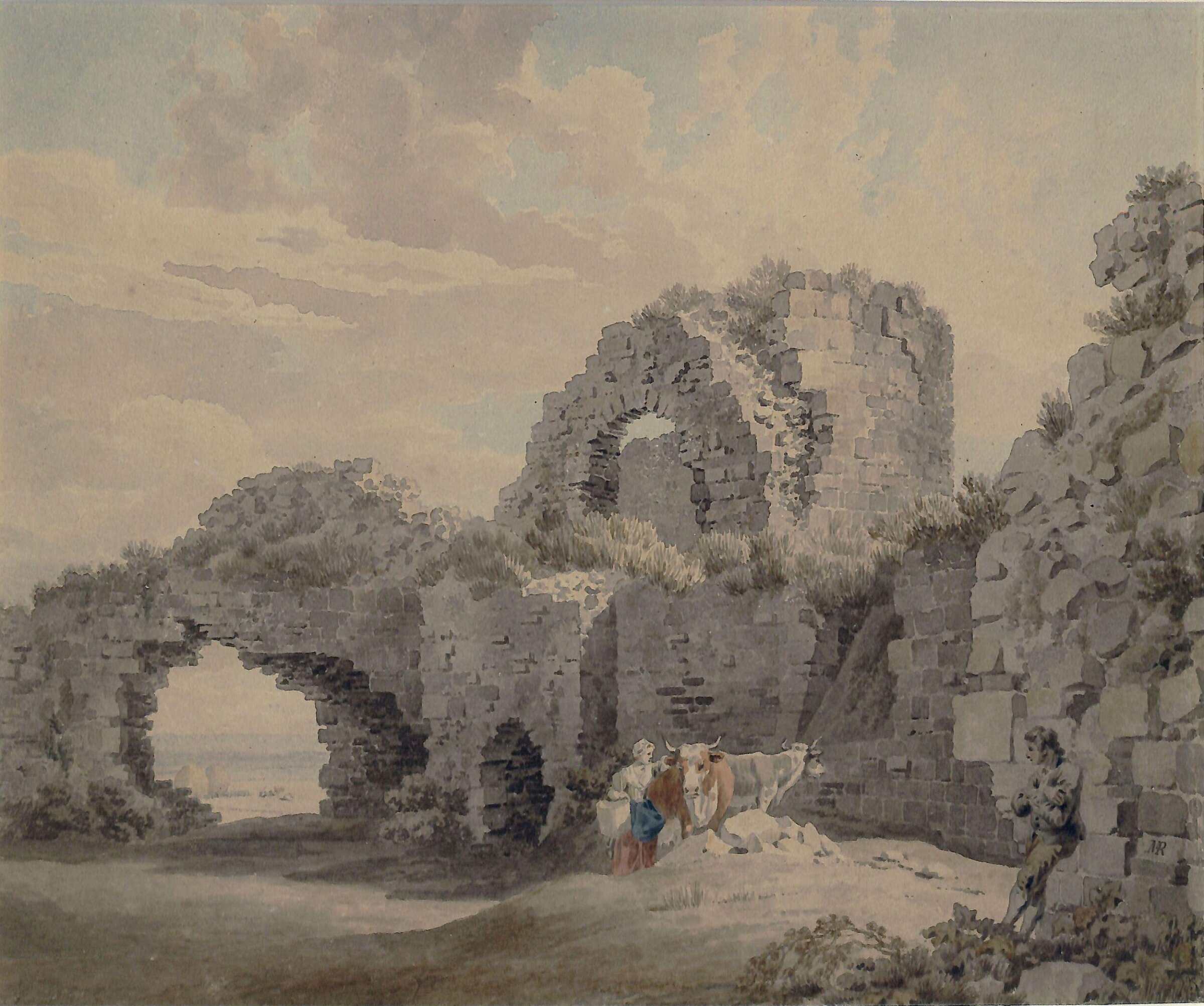 Ruins of Pevensey Castle, Rooker, ca. 1760-1801
