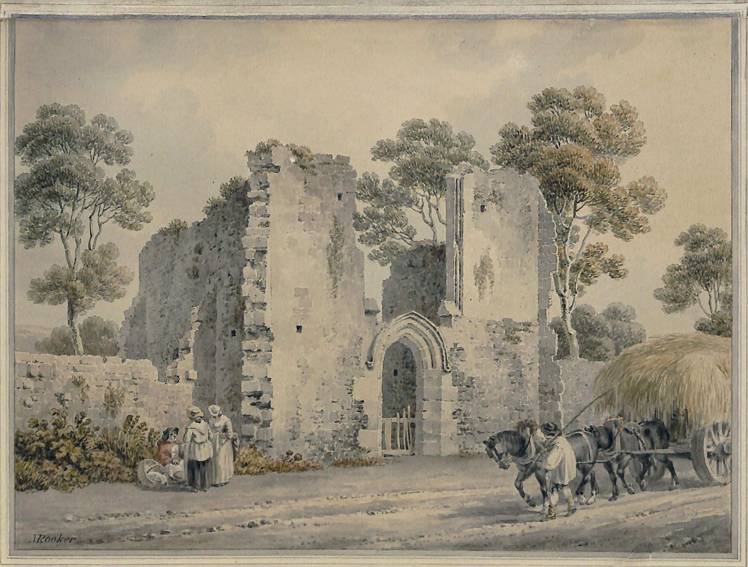 Old Gateway at Bury St. Edmunds, Rooker, ca. 1760-1801