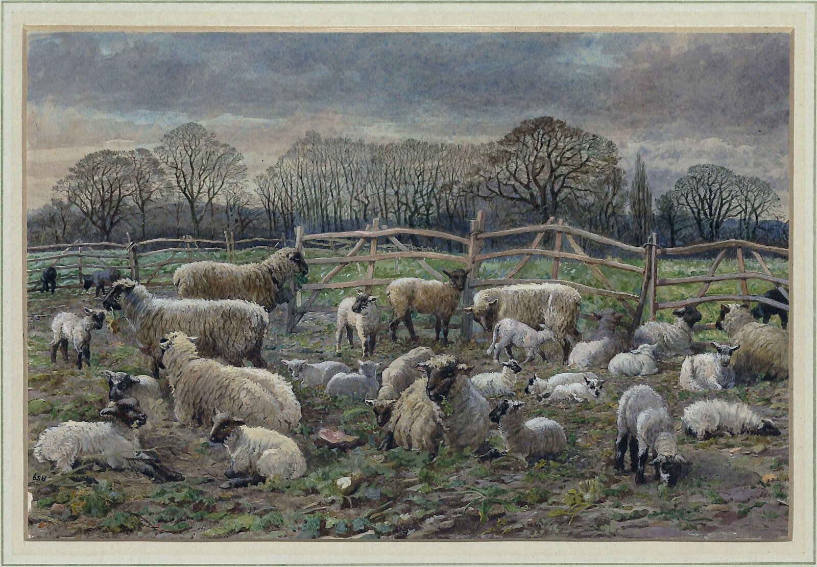 Sheep in a Turnip Field: Winter, Skill, ca. 1866