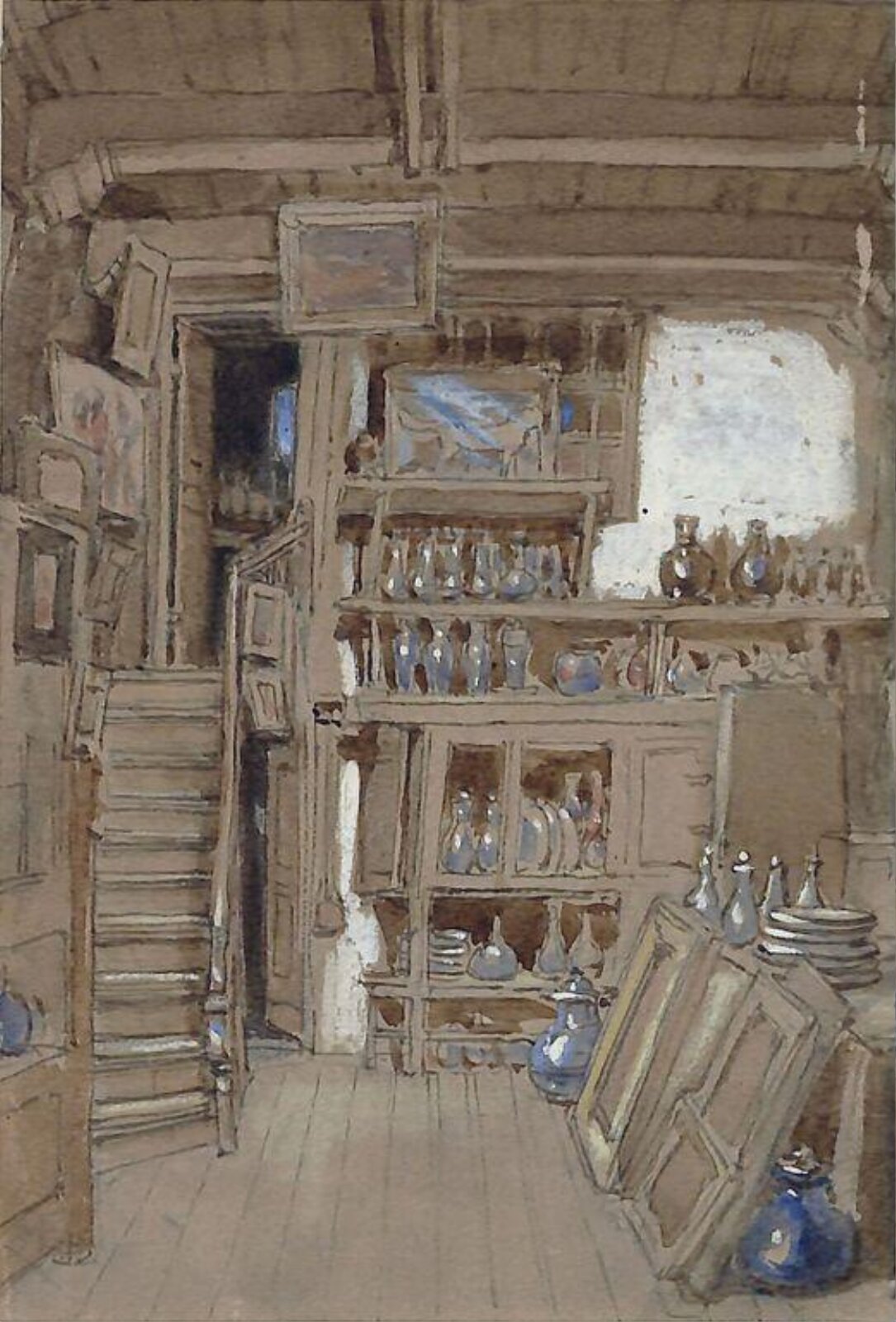 Rembrandt's studio, Clarkson Frederick Stanfield, ca. 1820-60