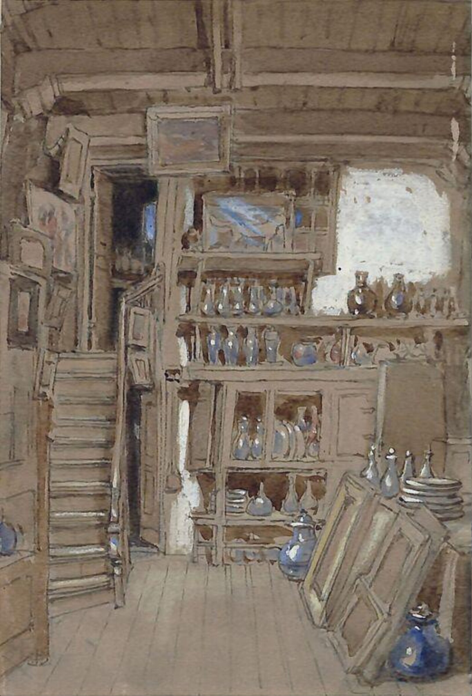 Rembrandt's studio, Clarkson Frederick Stanfield, ca. 1820-60