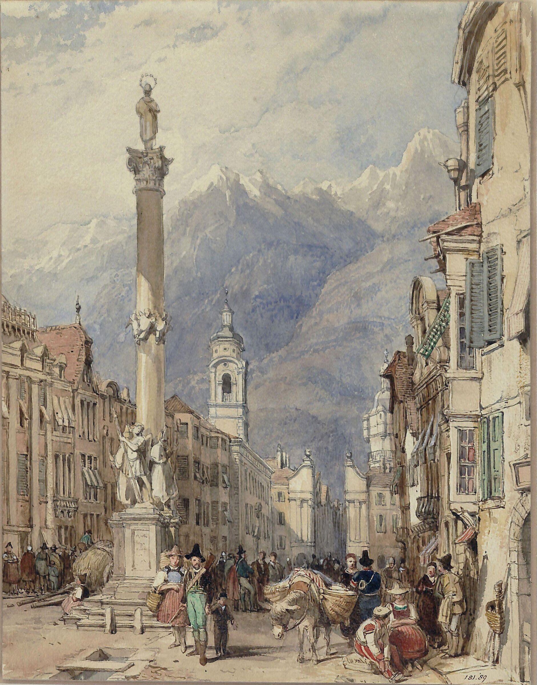 Street scene, Innsbruck, Tyrol, Clarkson Stanfield, ca. 1820-32