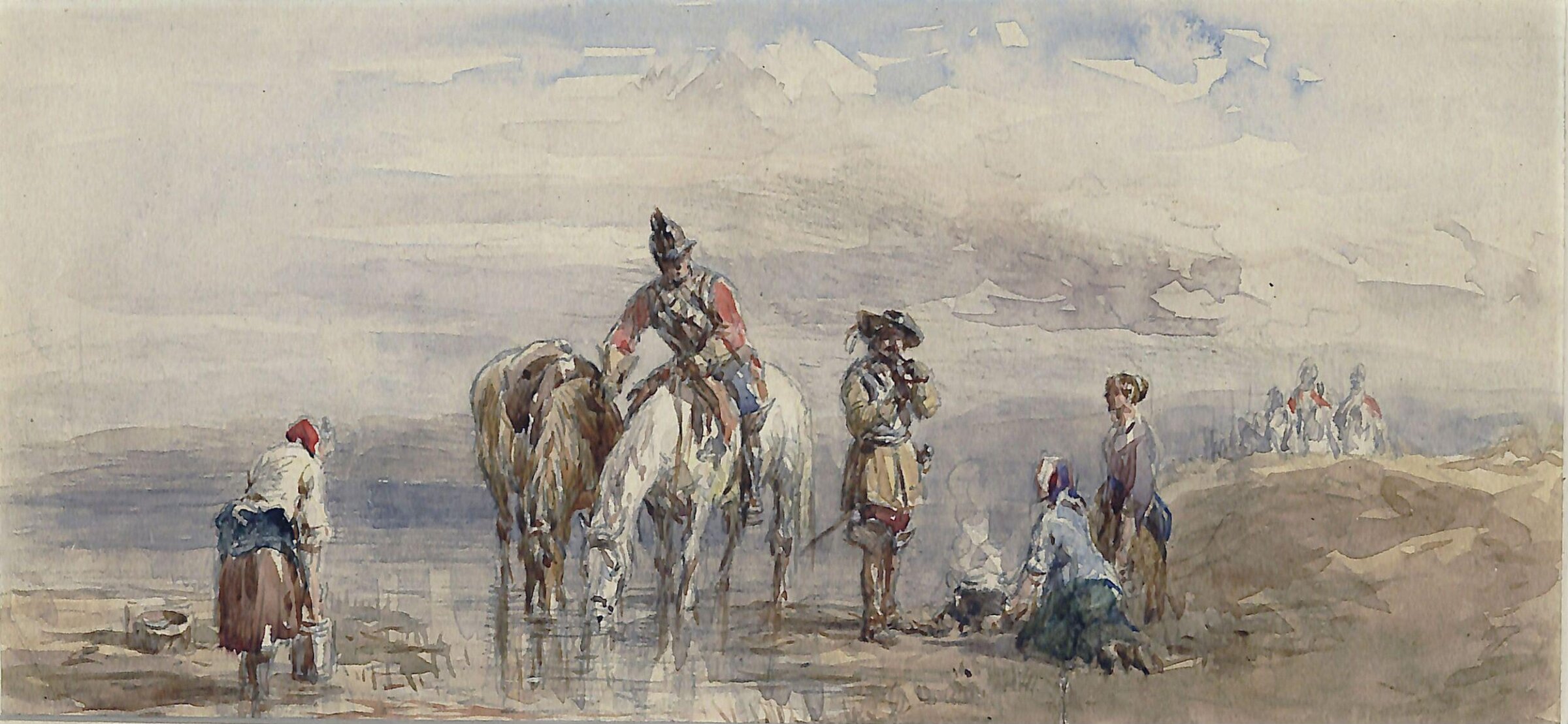 Troopers Watering Horses, John Frederick Tayler, ca. 1820-89
