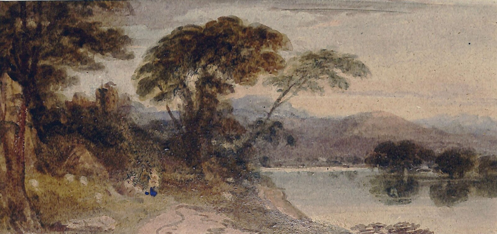 Landscape with lake, John Varley, 1840