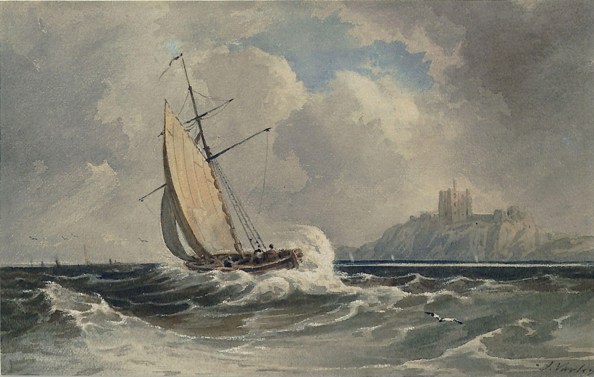 Bamburgh Castle, John Varley, ca. 1800-42