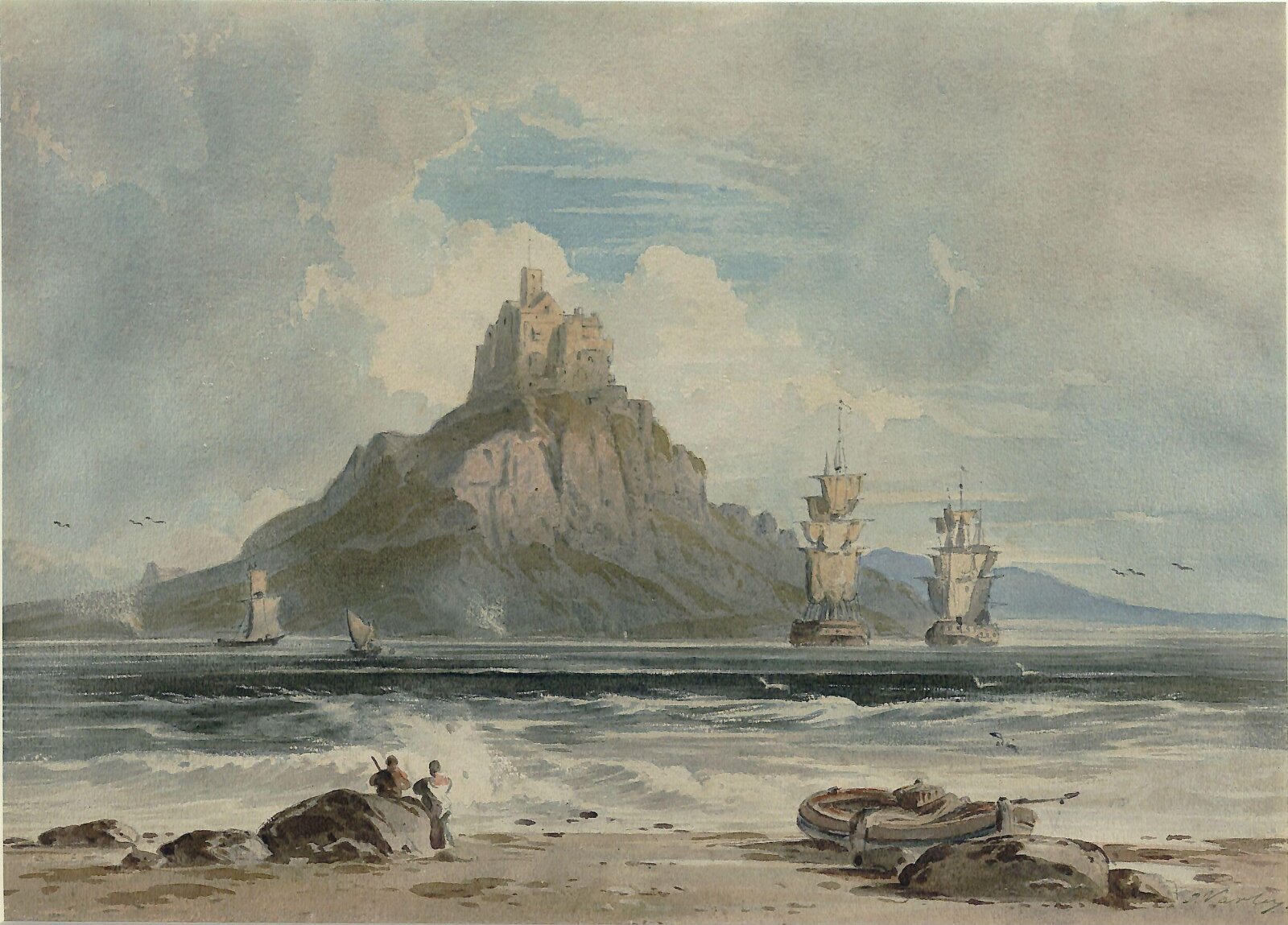 St Michael's Mount, John Varley, ca. 1800-1842