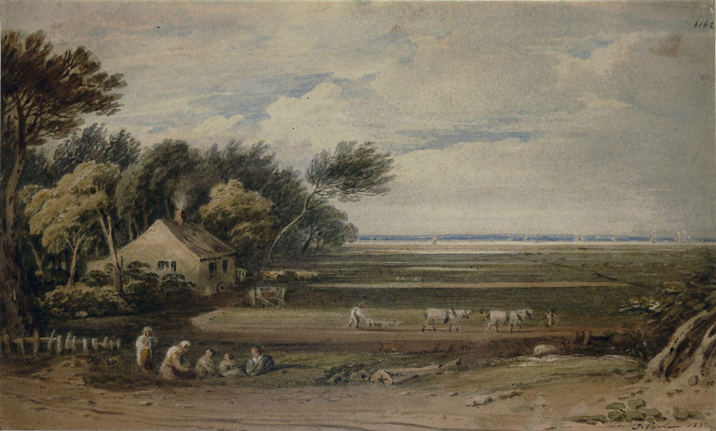 View near Woolwich, Varley, 1837