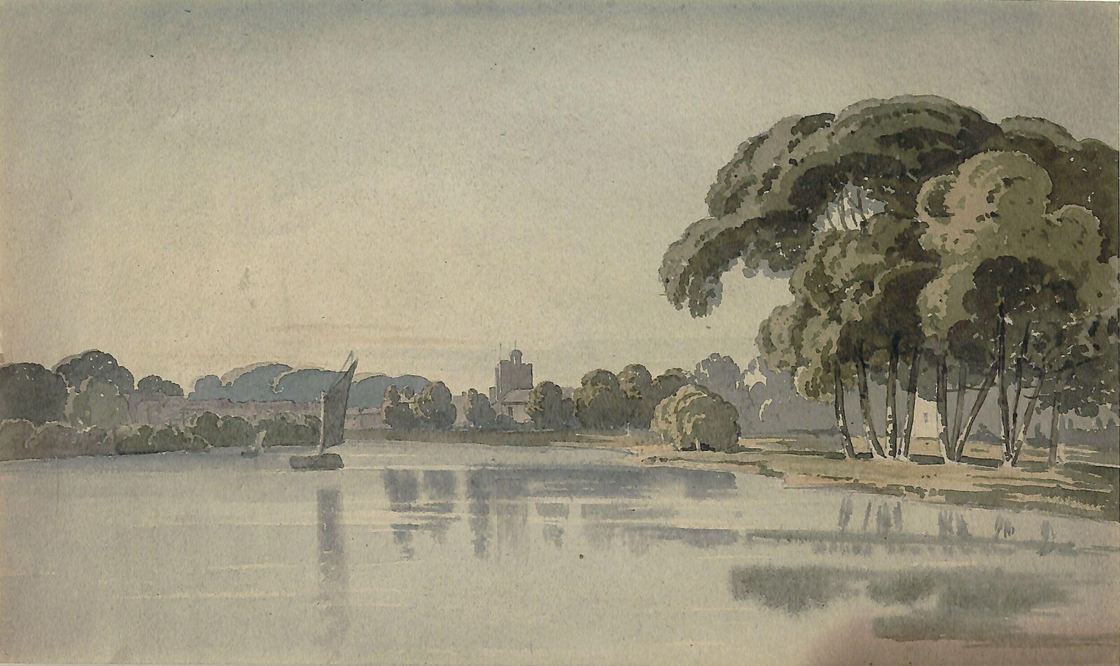The Thames at Fulham, Clara Maria Pope, ca. 1796