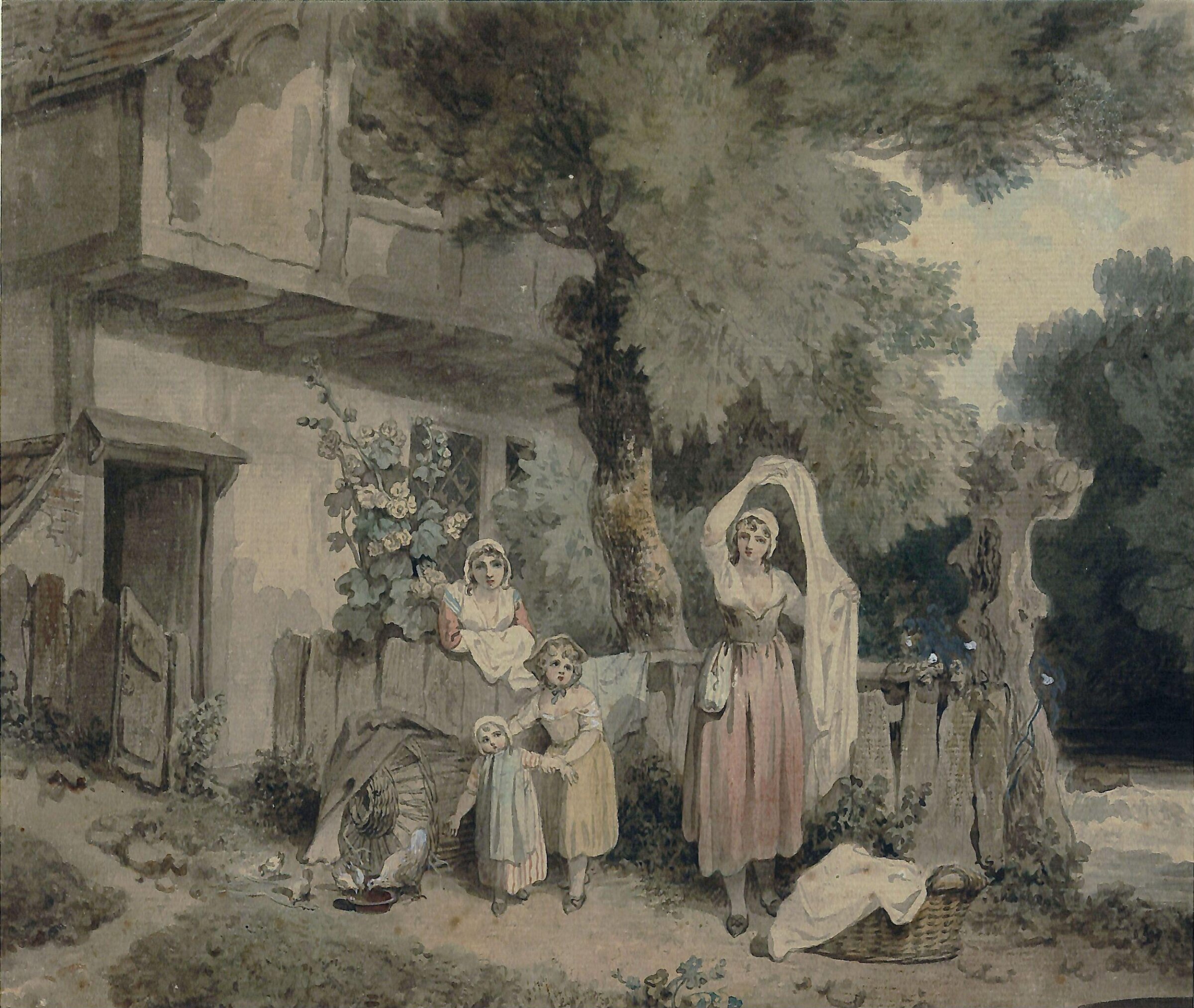 Landscape with cottage and stream, Francis Wheatley, ca. 1770-1800