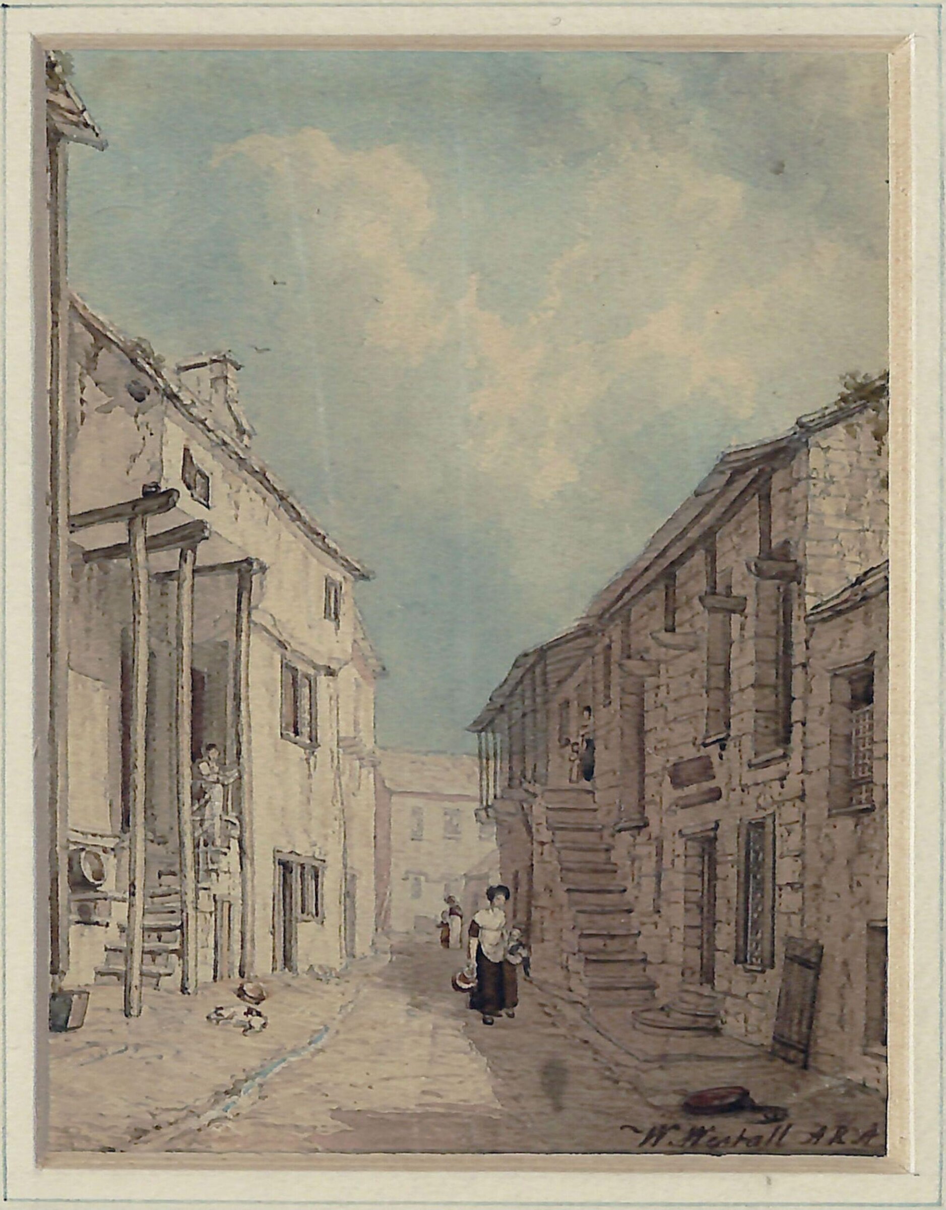 Street scene in Dent, Yorkshire, William Westall, ca. early 19th century