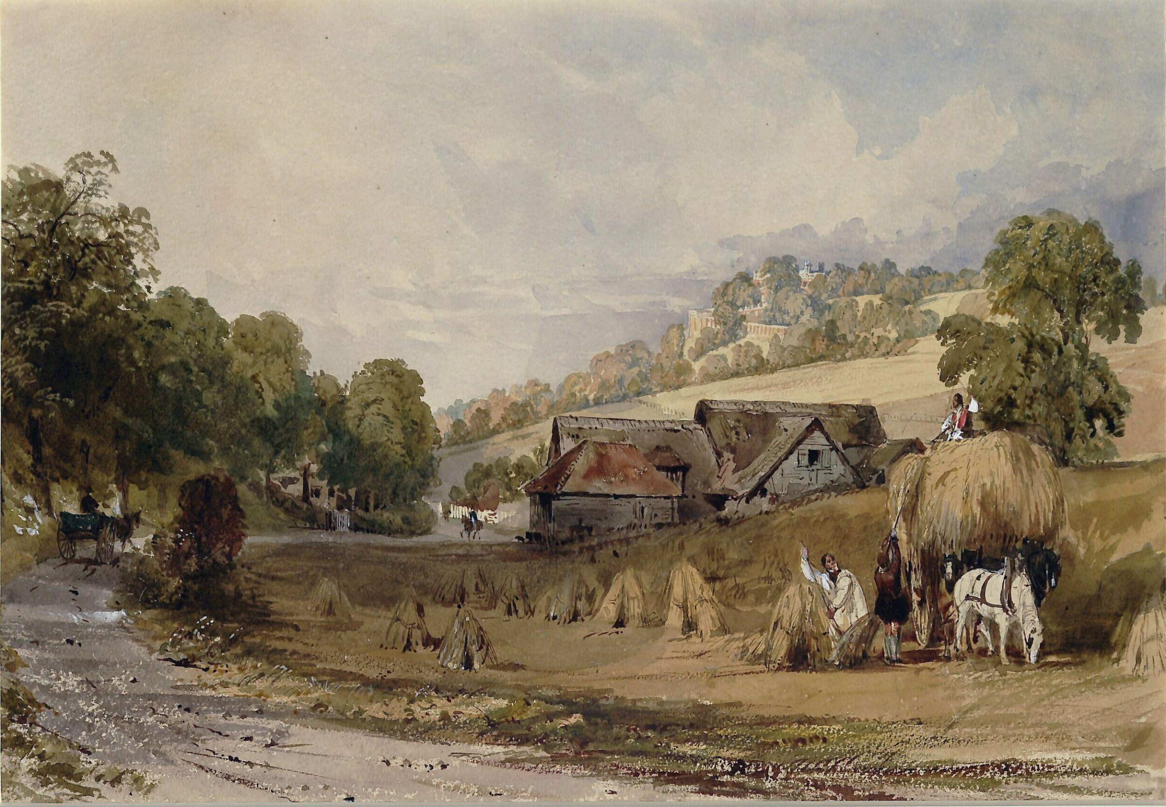 Haymaking at Ashurst, Surrey, Thomas Allom, 1842