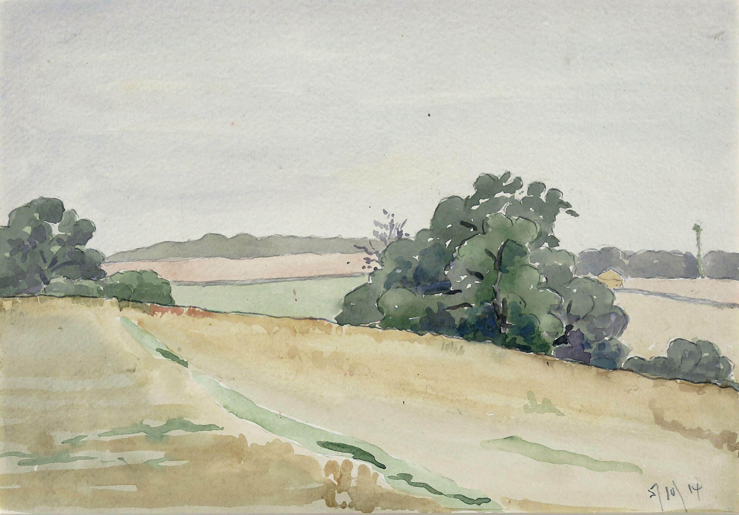 Watercolour, Arnold Bennett, 1914