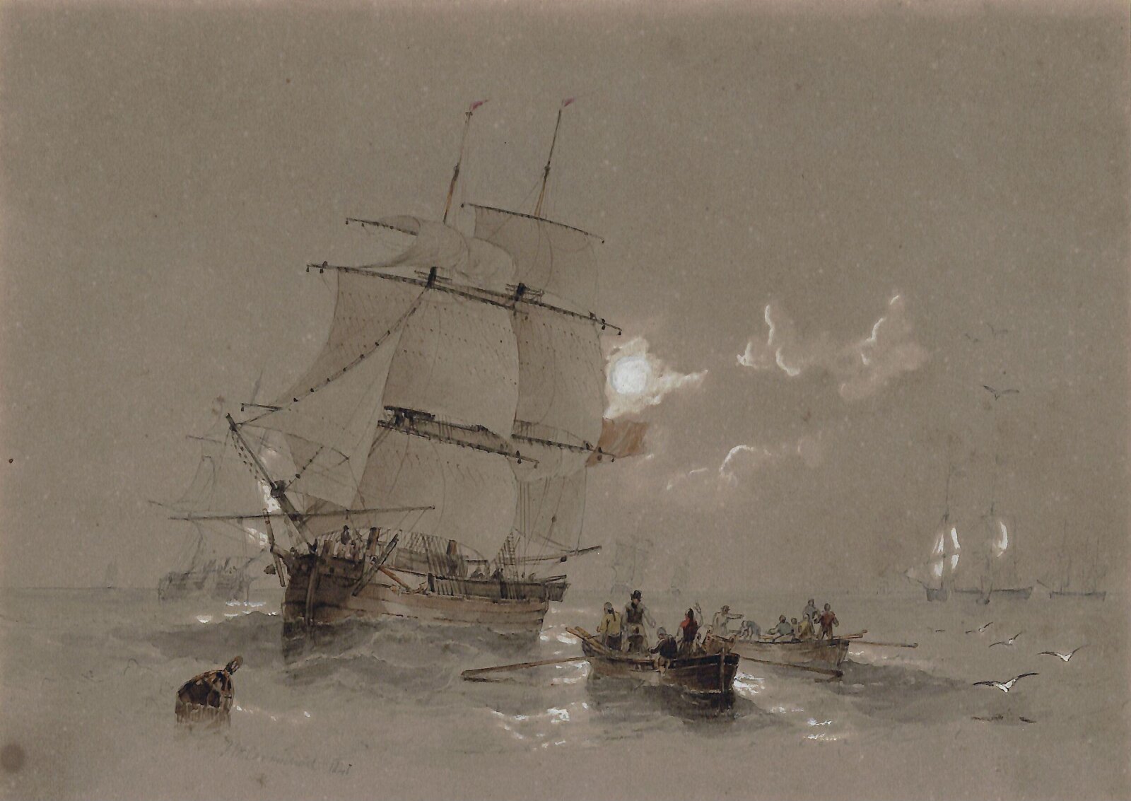 Shipping, James Wilson Carmichael, 1841