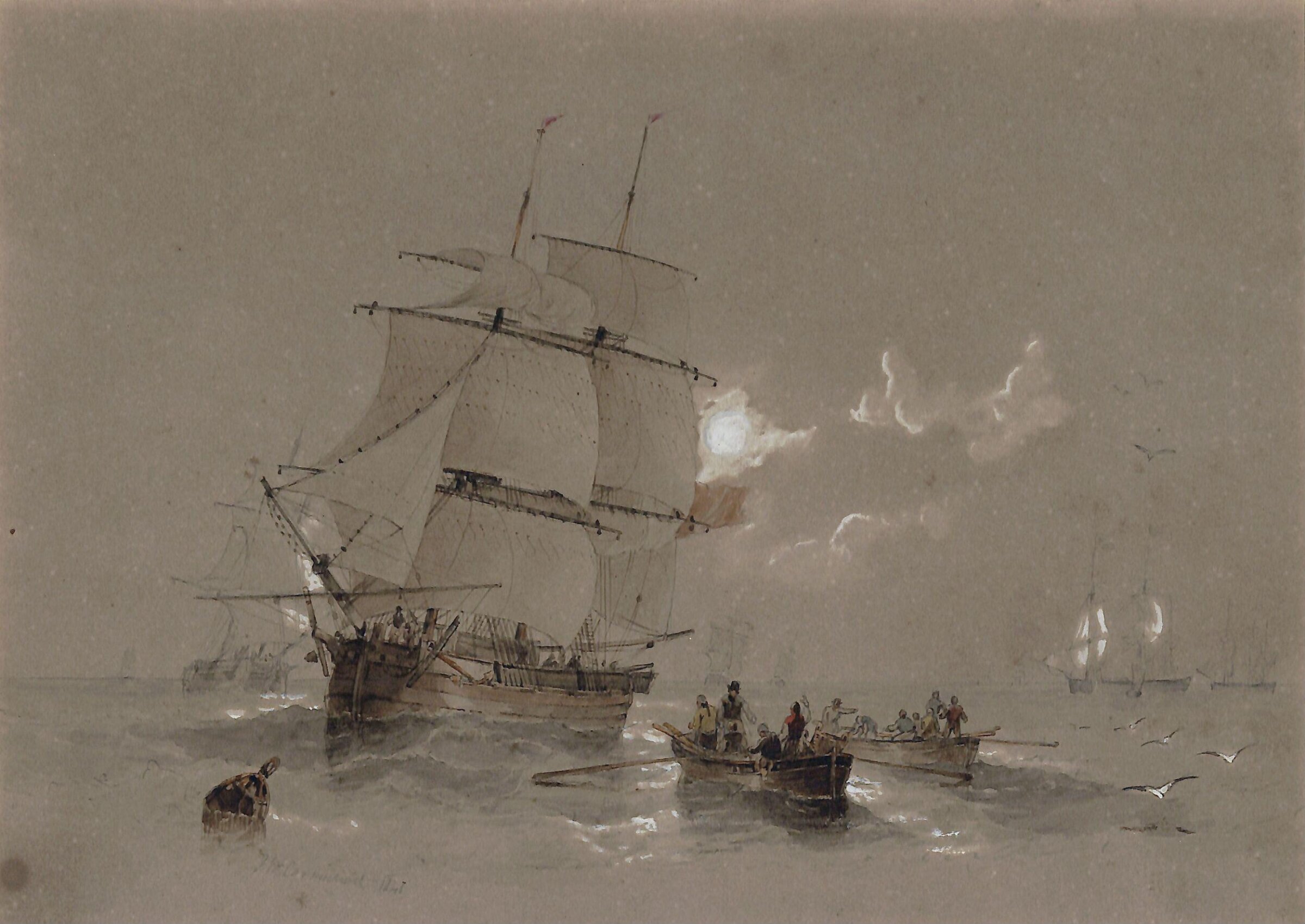 Shipping, James Wilson Carmichael, 1841