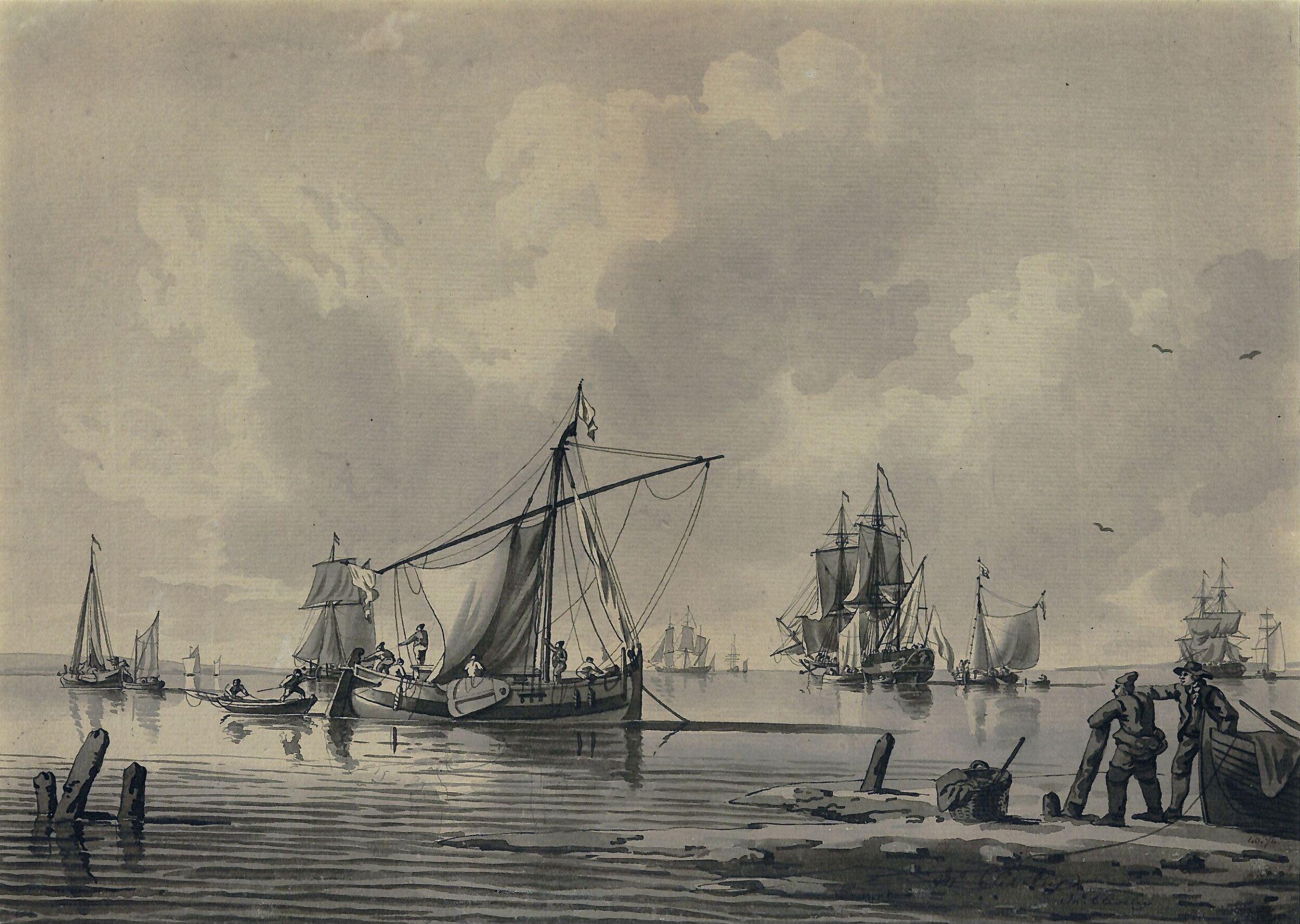 River with Shipping, John the younger Cleveley, ca. 1770-86