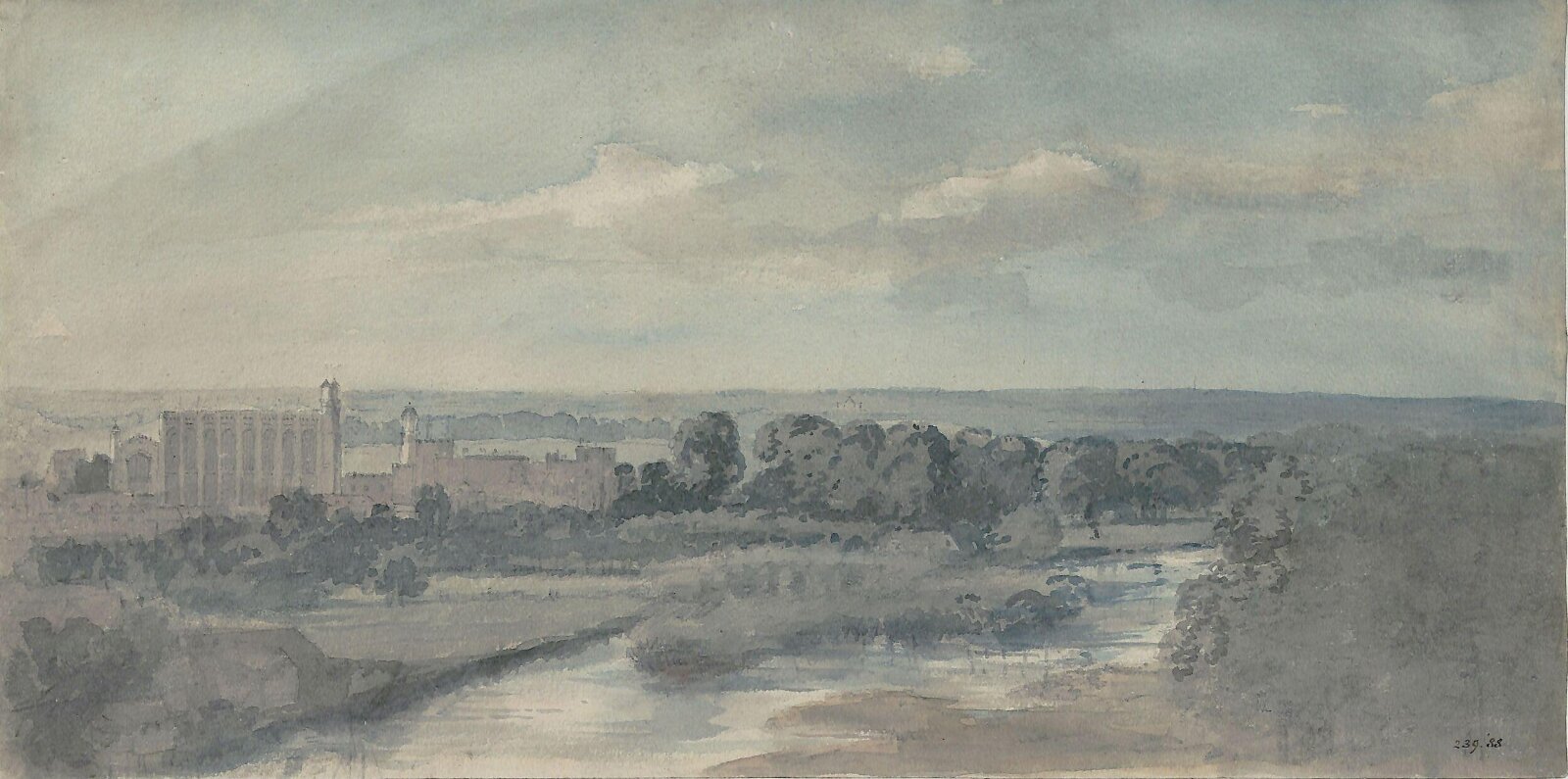 The Thames, with Eton College and chapel, John Constable, 1802