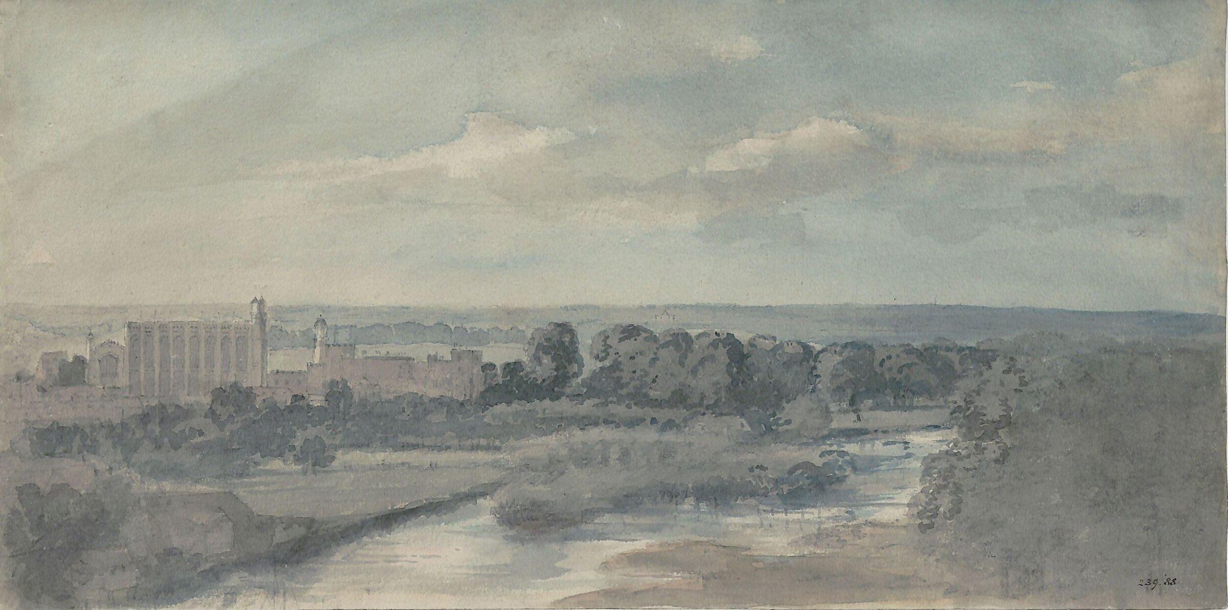 The Thames, with Eton College and chapel, John Constable, 1802