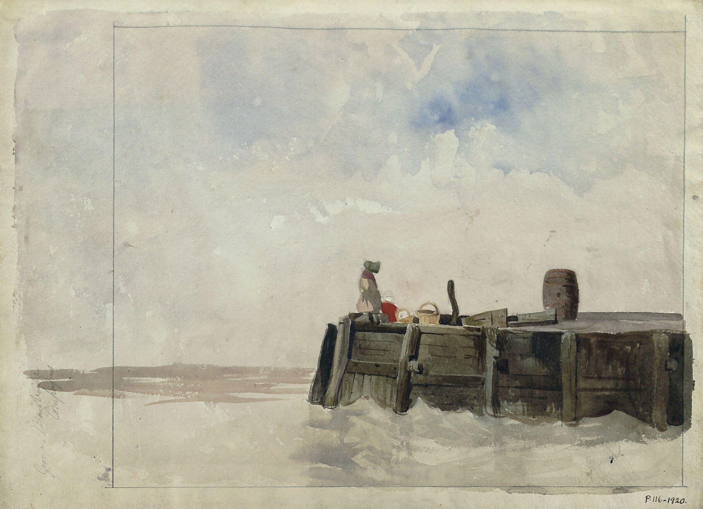 Woman on a Jetty at Gravesend, James Chisholm Gooden, ок. 1835–1865