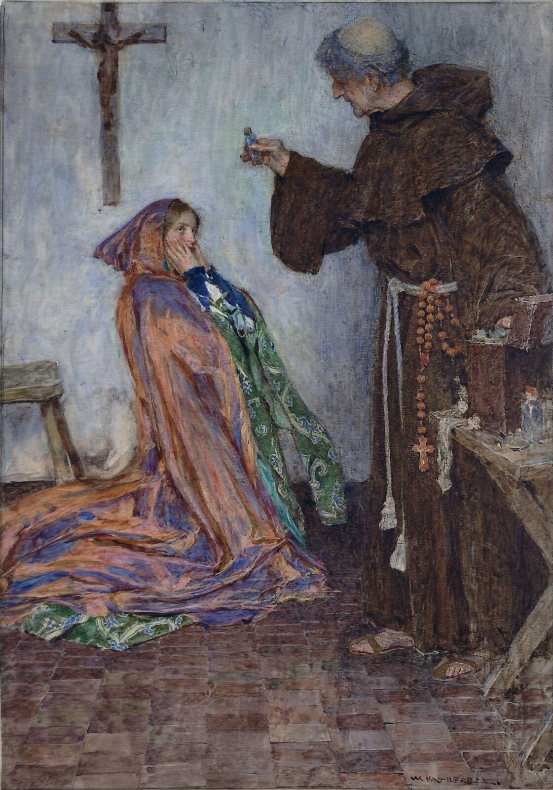 Juliet and the Friar, Hatherell, ок. 1875–1925