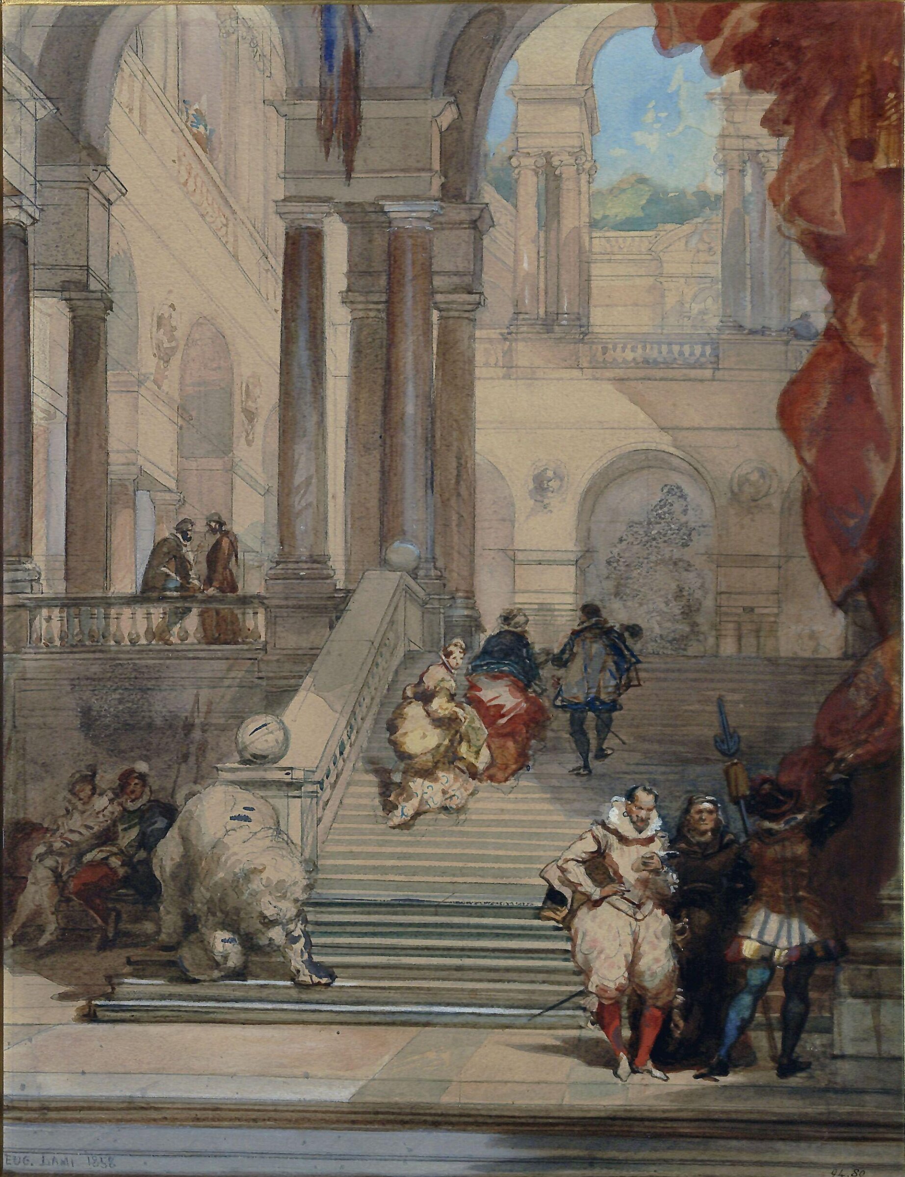 Interior at the University of Genoa, Lami, mid 19th century