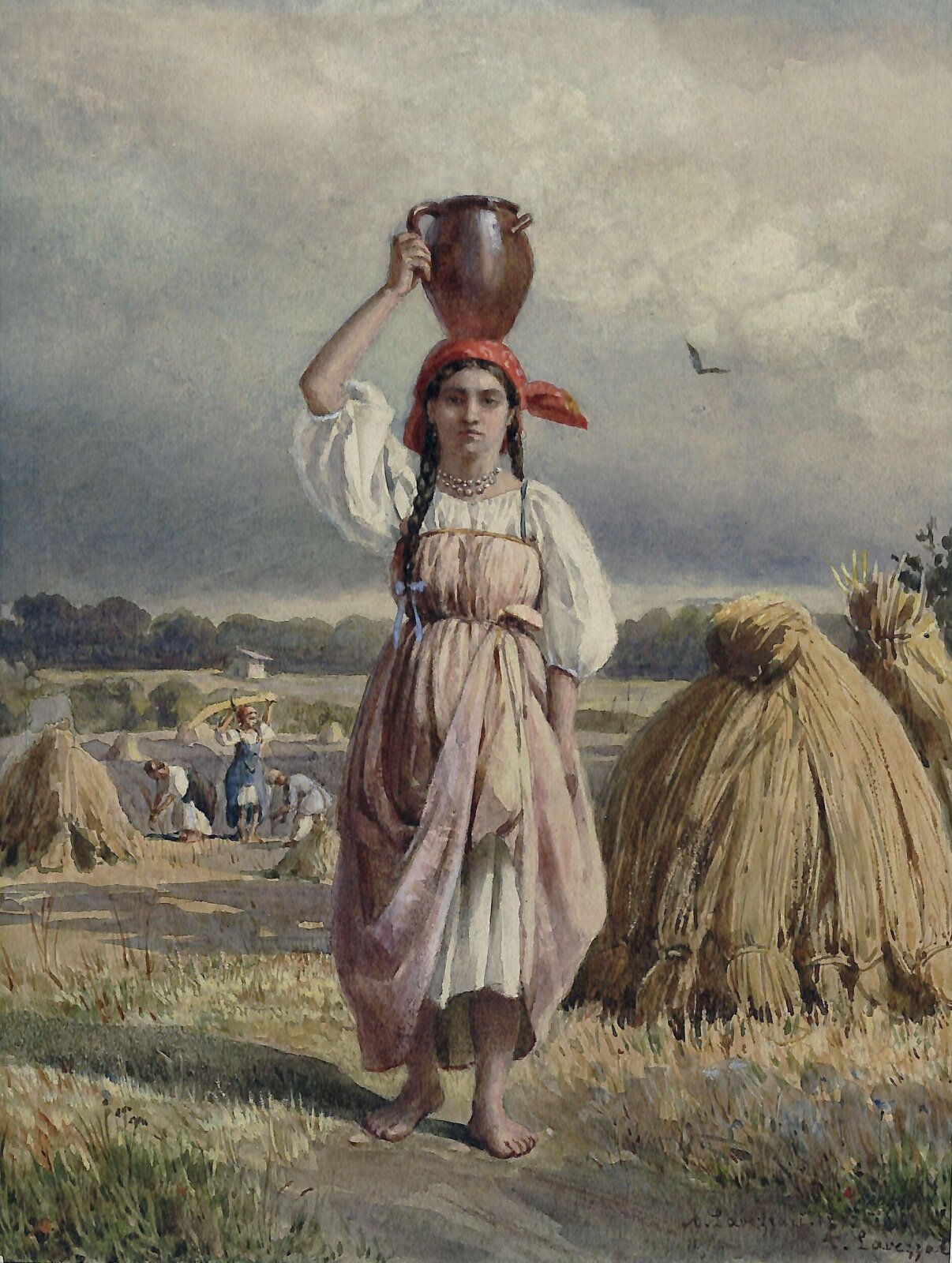 A harvest field, A. Lavezzari, 1872