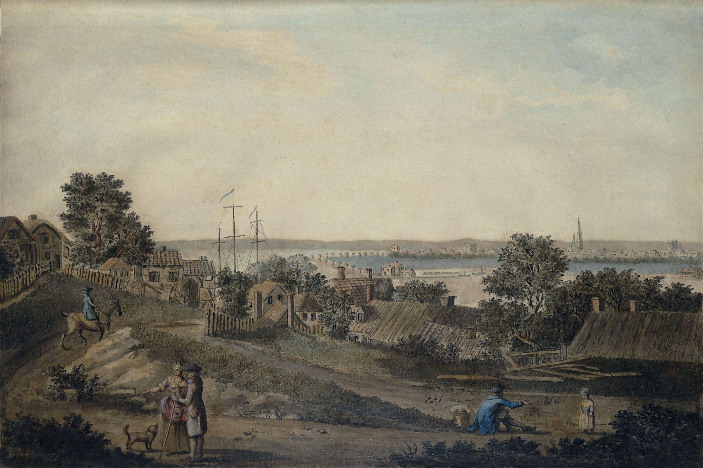 A Distant View of Southampton, taken from Pear Tree Green, George Keate, 1767