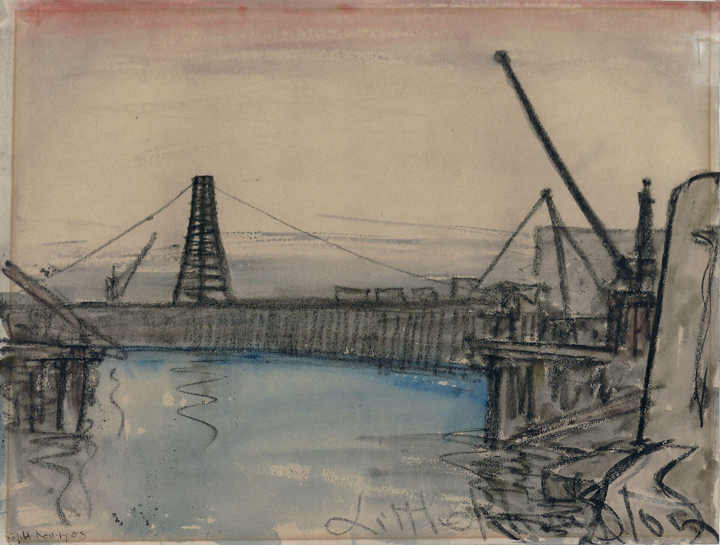 Crane at Littlehampton, Charles John Holmes, 1908